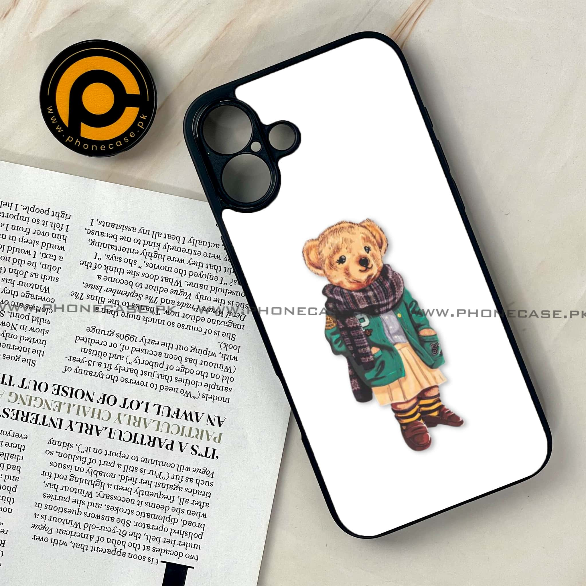 iPhone 16 Plus - Cool Bear Series - Premium Printed Glass soft Bumper shock Proof Case