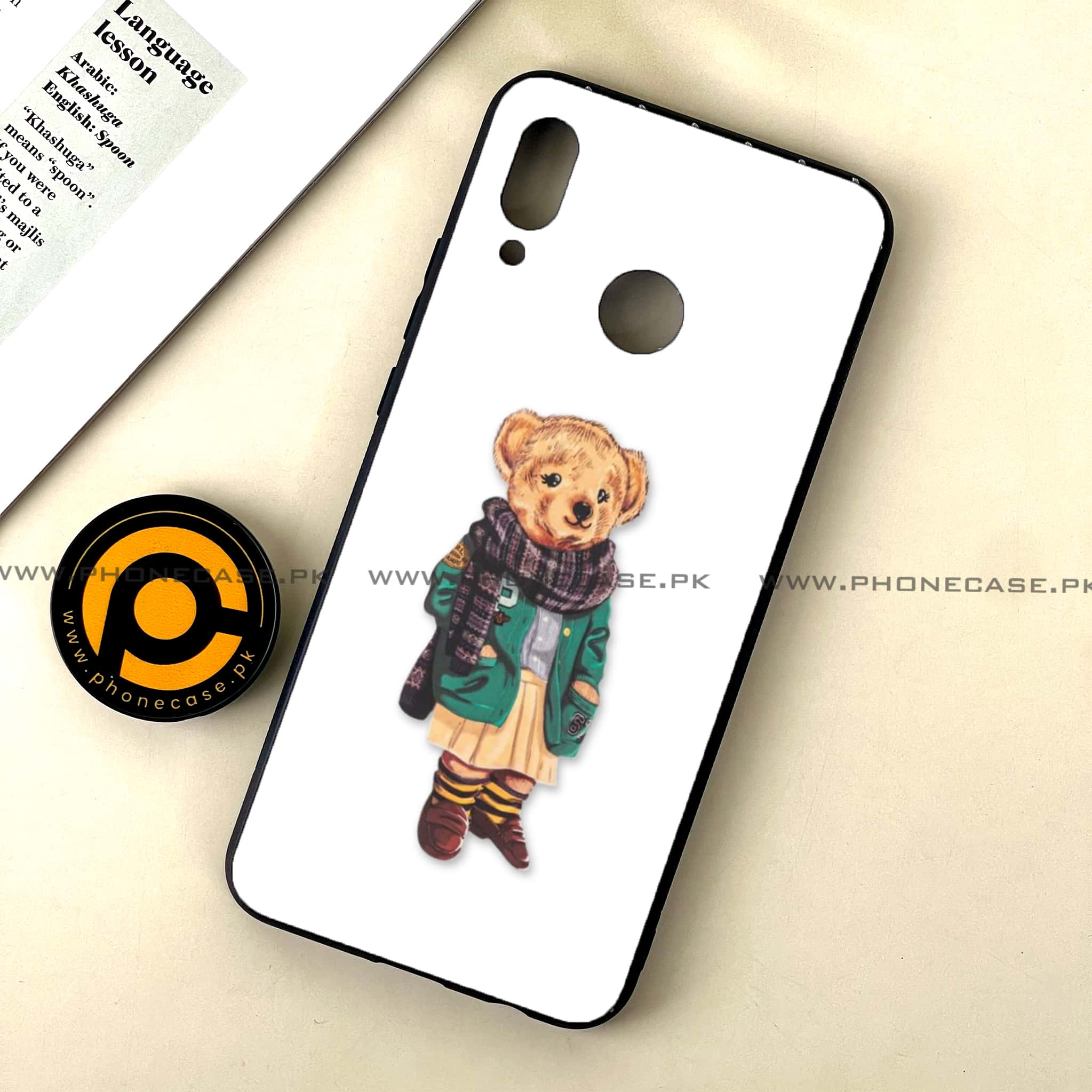 Huawei Nova 3 - Cool Bear Series - Premium Printed Glass soft Bumper shock Proof Case