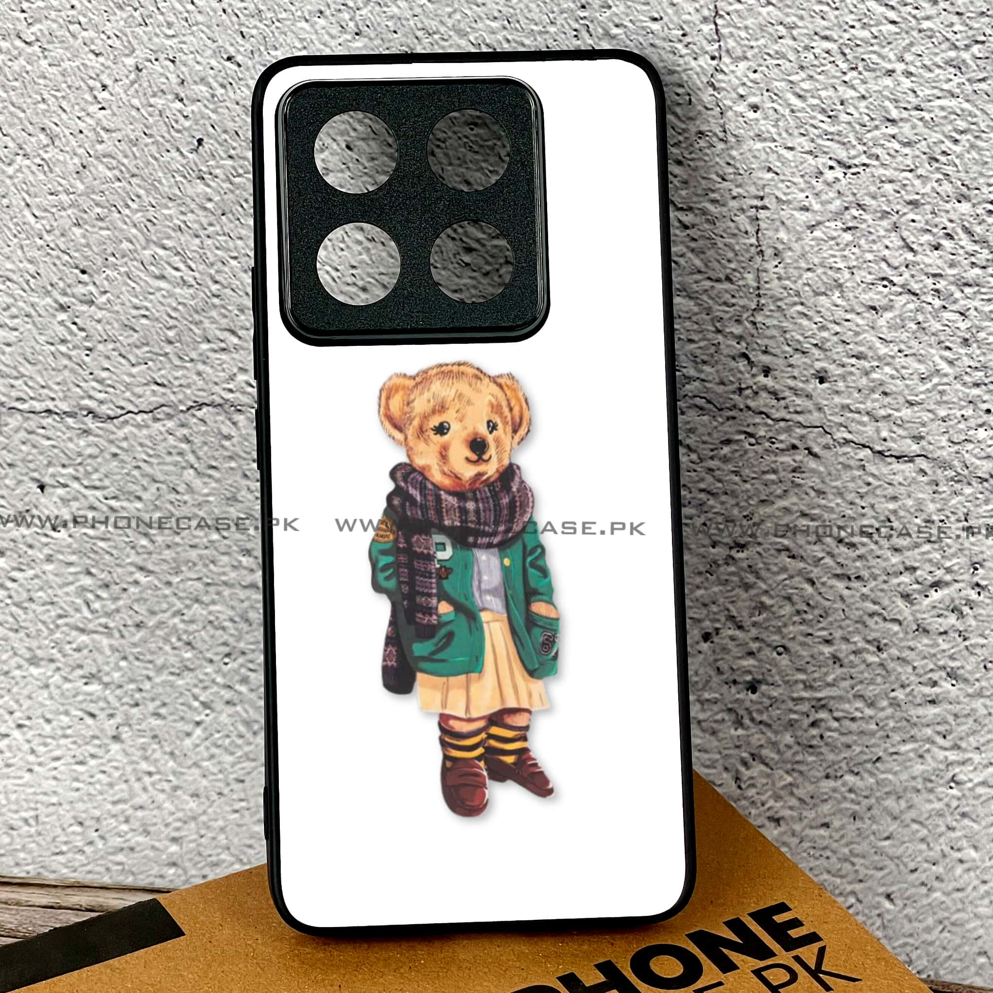 Xiaomi 14T - Cool Bear Series - Premium Printed Glass soft Bumper shock Proof Case