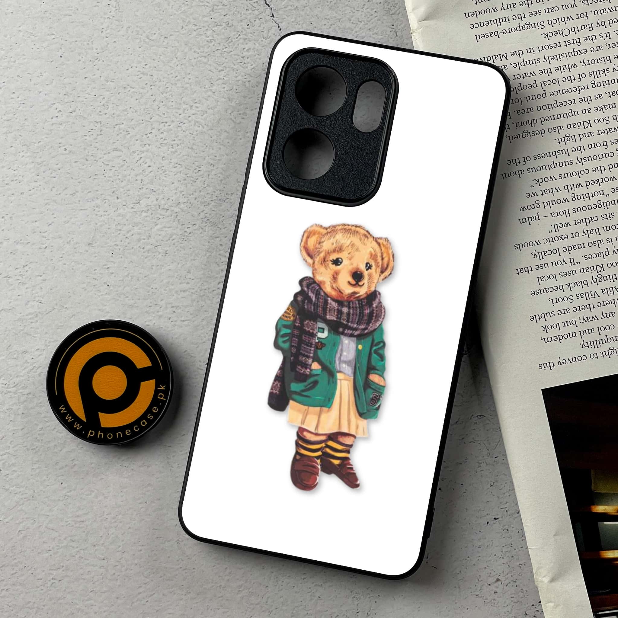 Oppo Reno 14F - Cool Bear Series - Premium Metal Printed Soft Bumper Shockproof Case