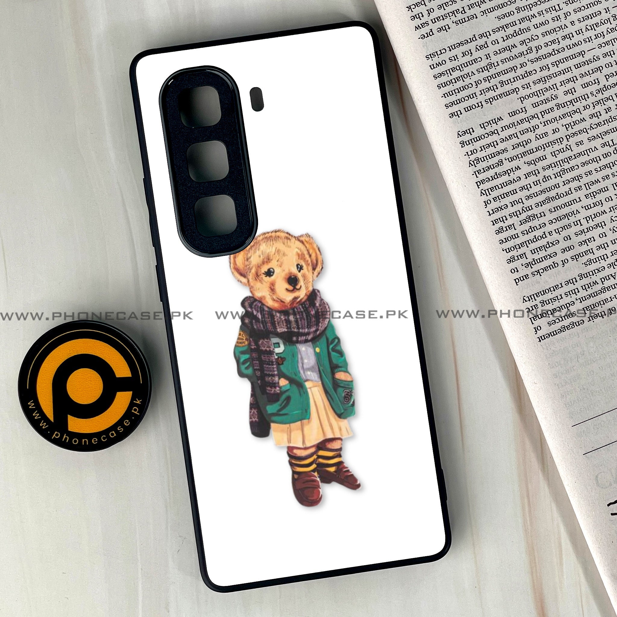 Infinix Hot 60 Pro Plus - Cool Bear Series - Premium Metal Printed soft Bumper shock Proof Case