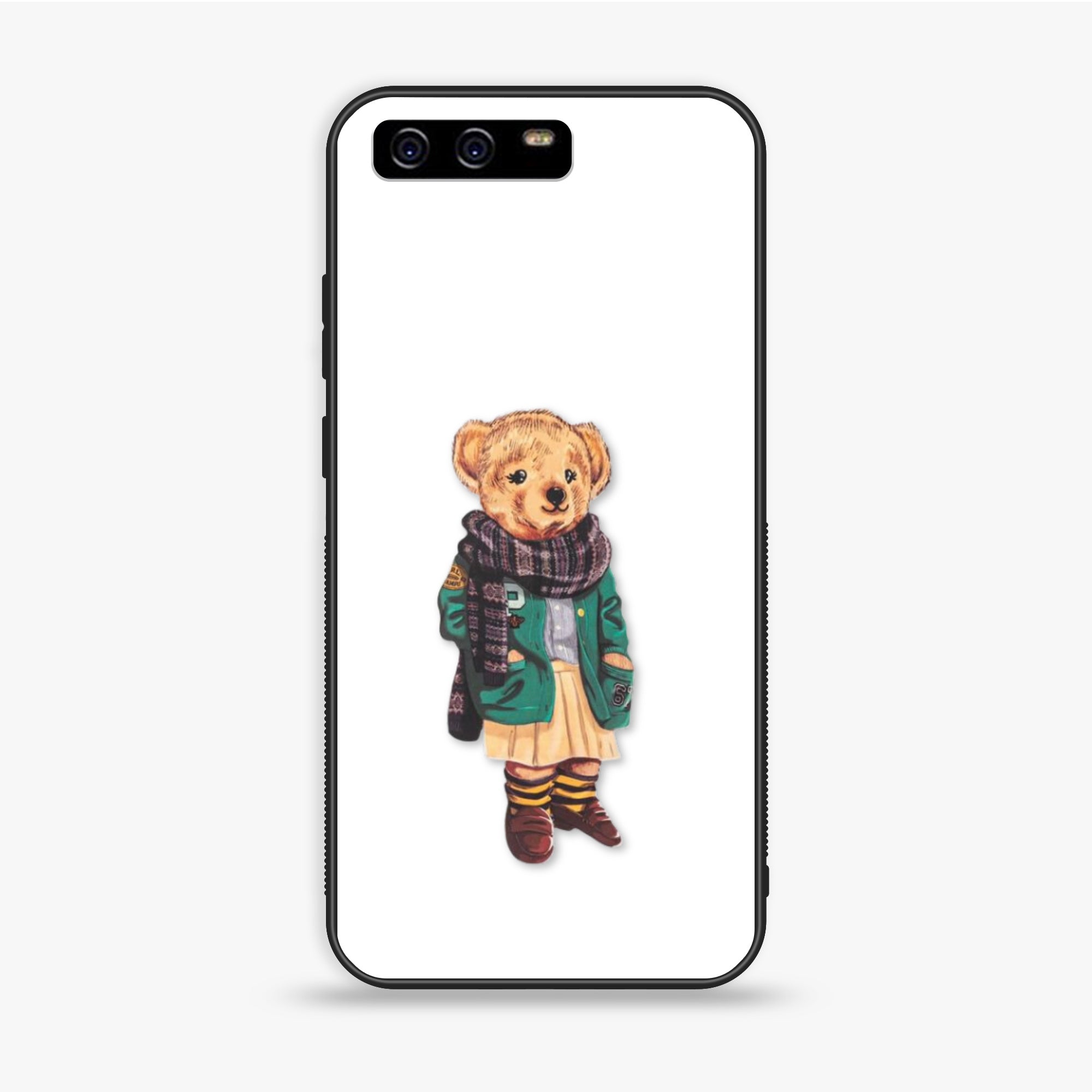 Huawei P10 Plus - Cool Bear Series - Premium Printed Glass soft Bumper shock Proof Case