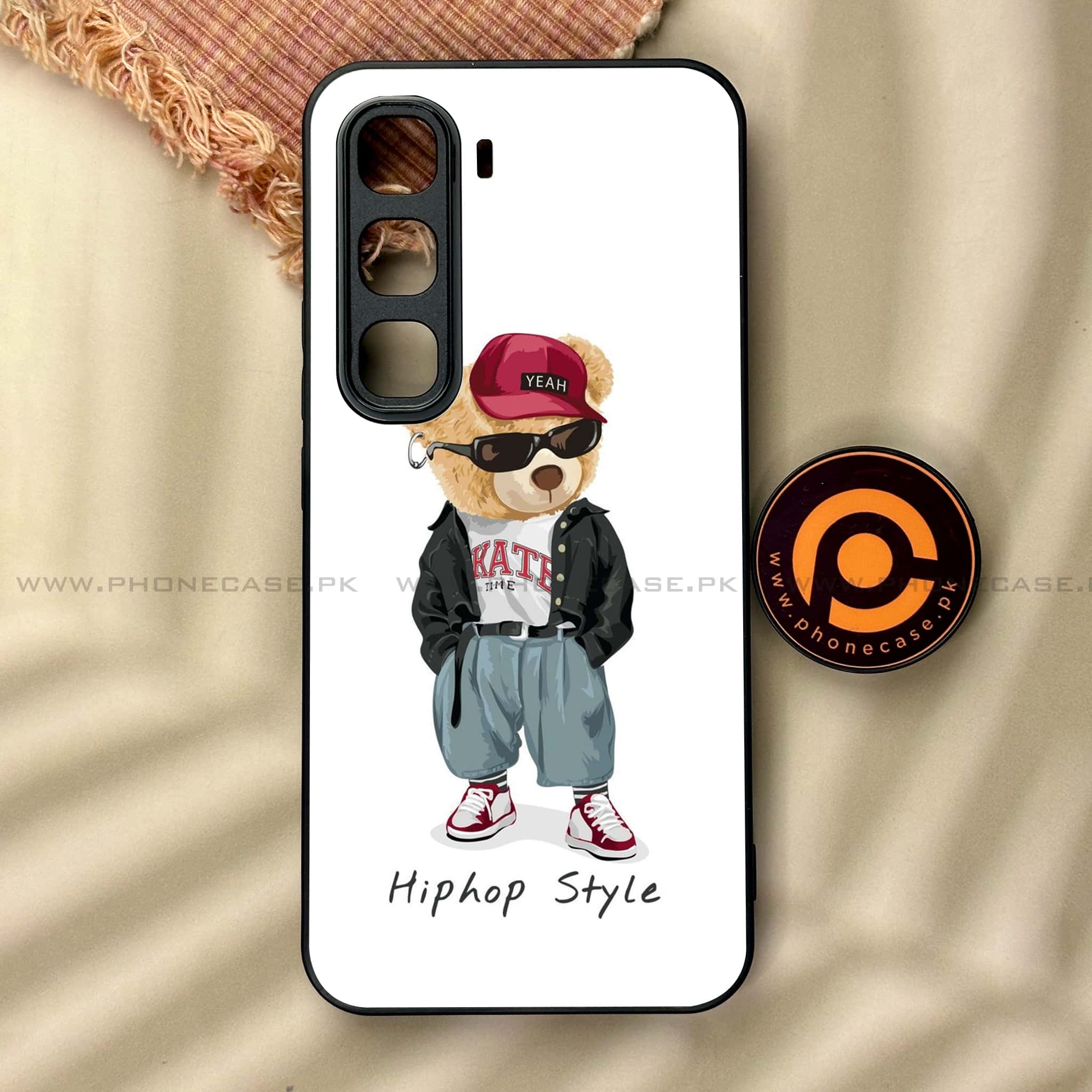 Infinix Hot 60 Pro - Cool Bear Series - Premium Metal Printed soft Bumper shock Proof Case