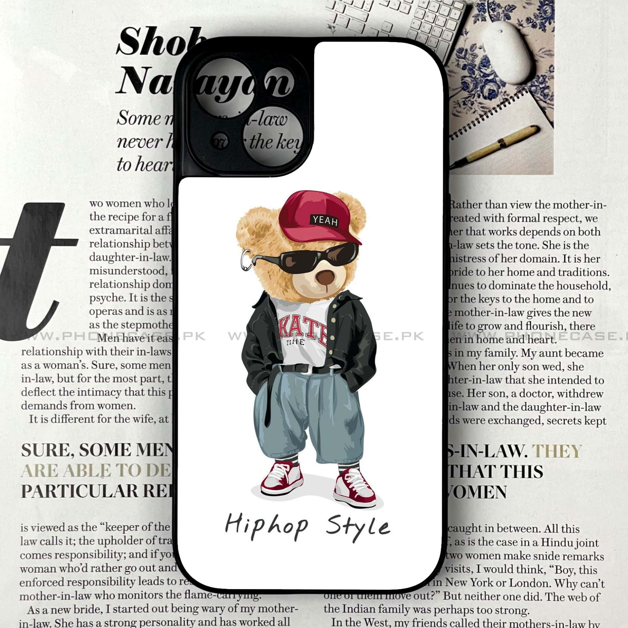 iPhone 15 - Cool Bear Series - Premium Printed Glass soft Bumper shock Proof Case