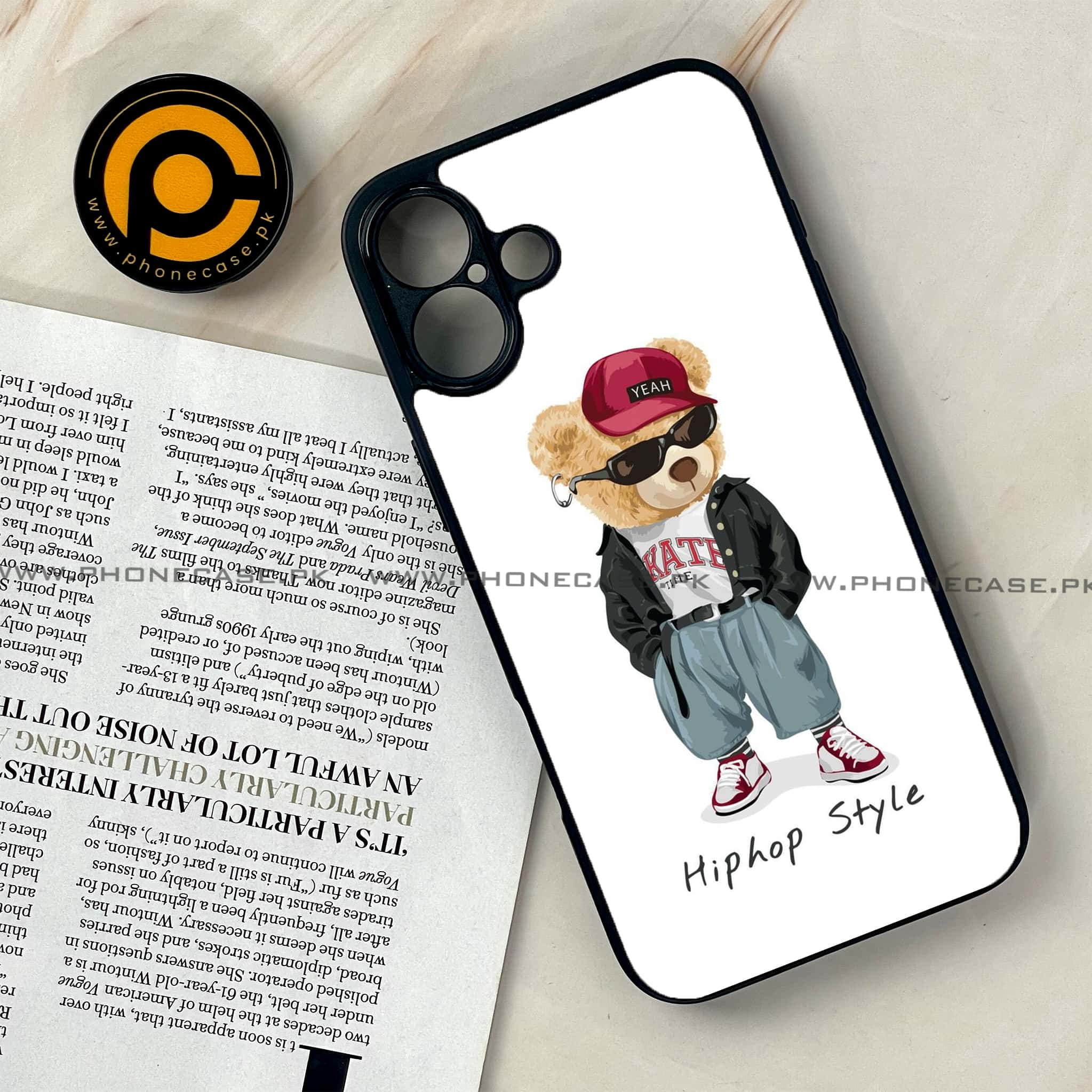 iPhone 16 Plus - Cool Bear Series - Premium Printed Glass soft Bumper shock Proof Case