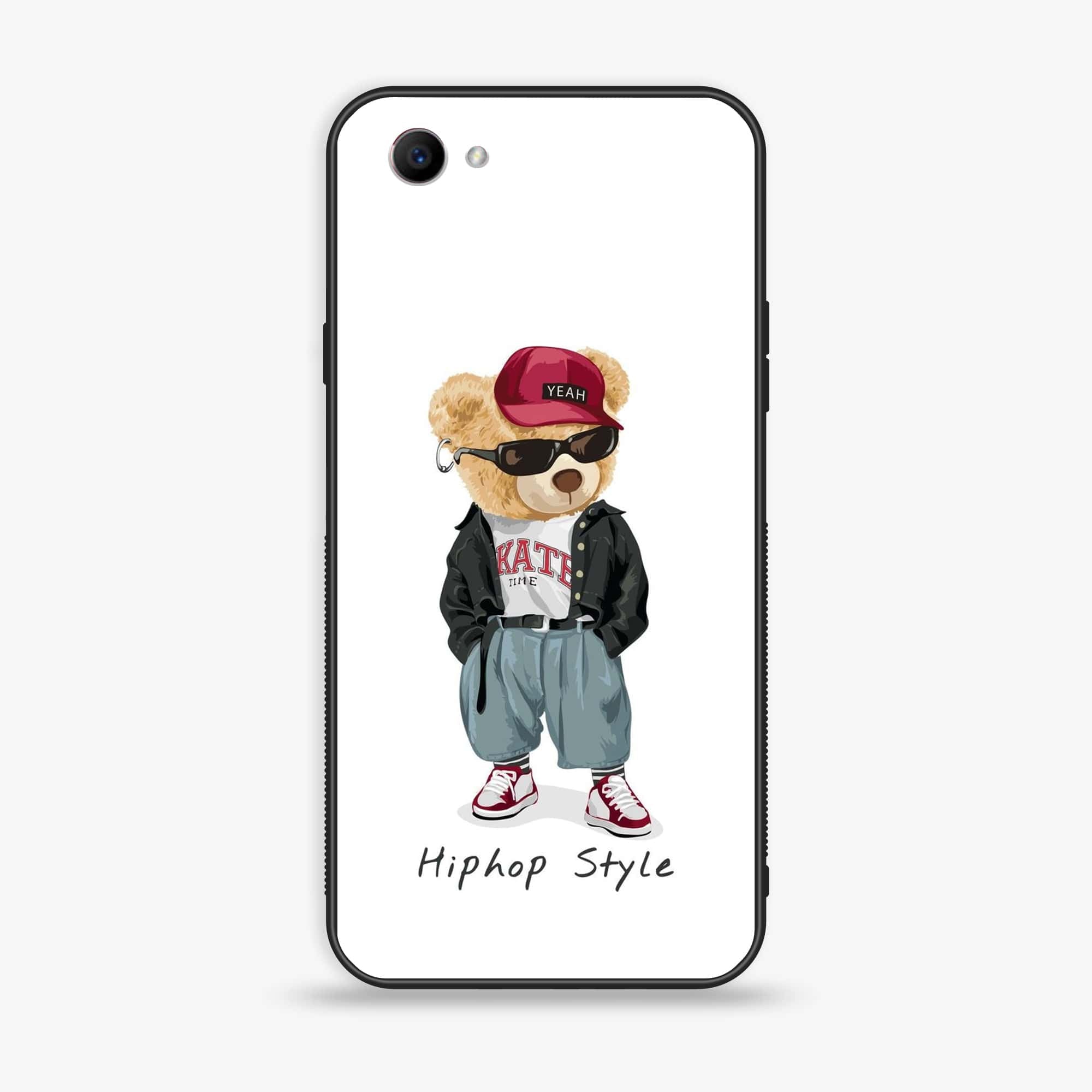 Oppo F7 Youth - Cool Bear Series - Premium Printed Glass soft Bumper shock Proof Case