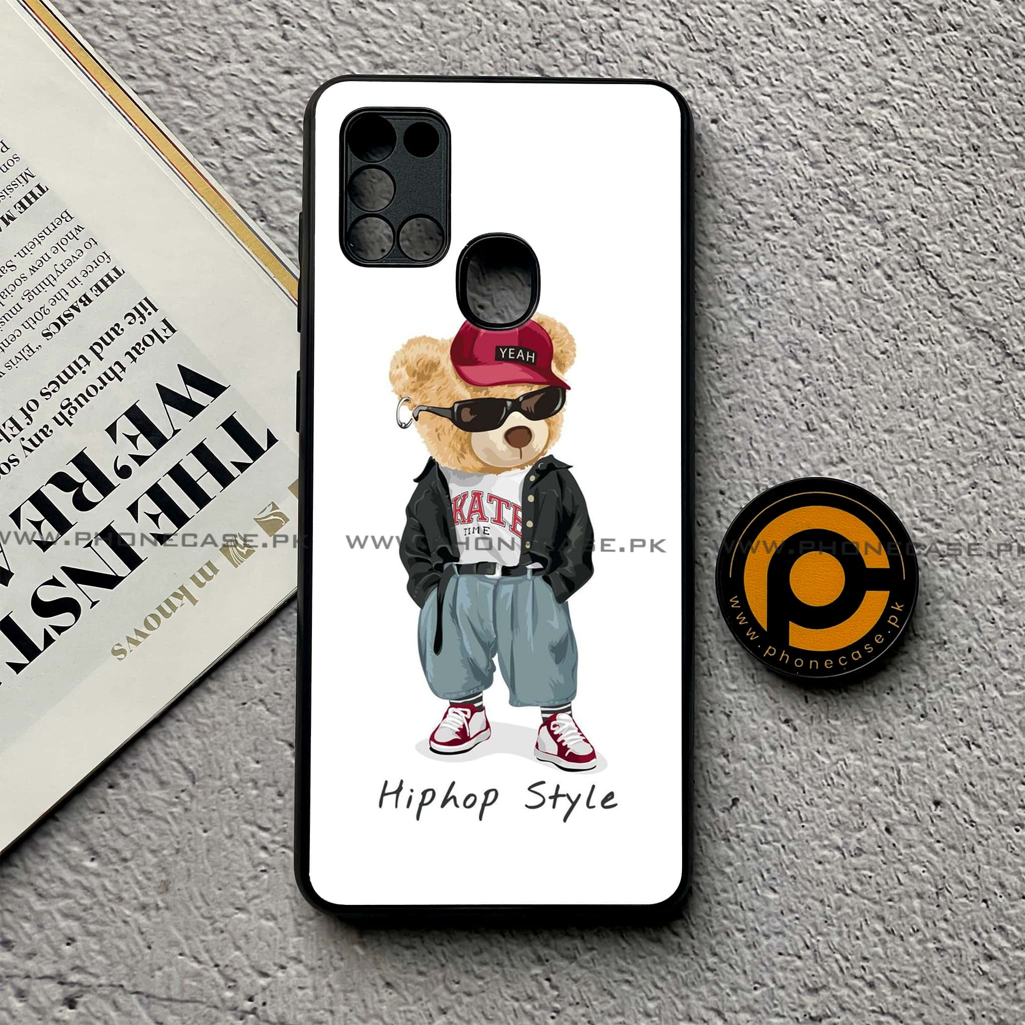 Samsung Galaxy A21s - Cool Bear Series - Premium Printed Glass soft Bumper shock Proof Case