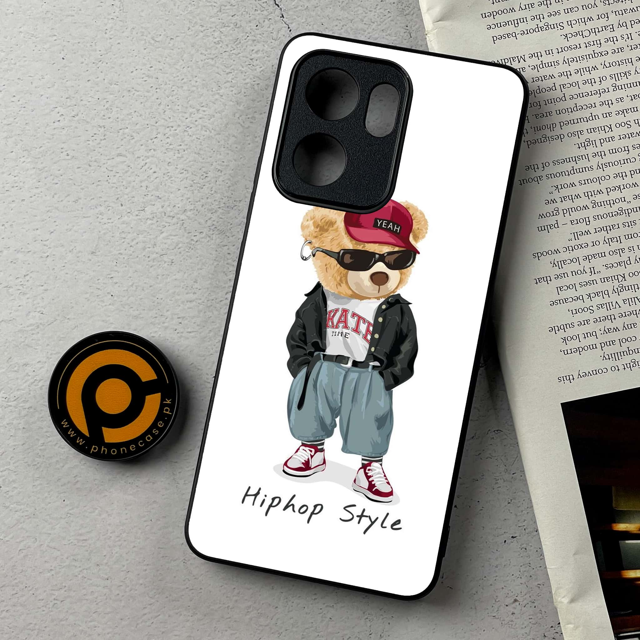 Oppo Reno 14F - Cool Bear Series - Premium Metal Printed Soft Bumper Shockproof Case