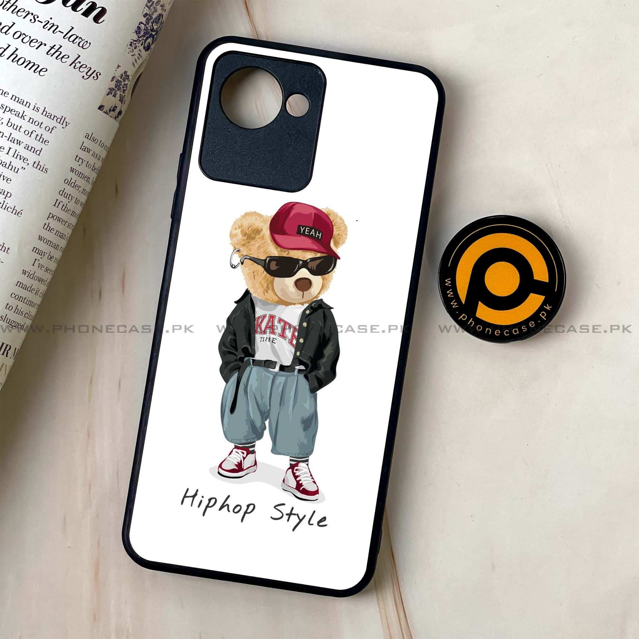 Realme C30 - Cool Bear Series - Premium Printed Glass soft Bumper shock Proof Case