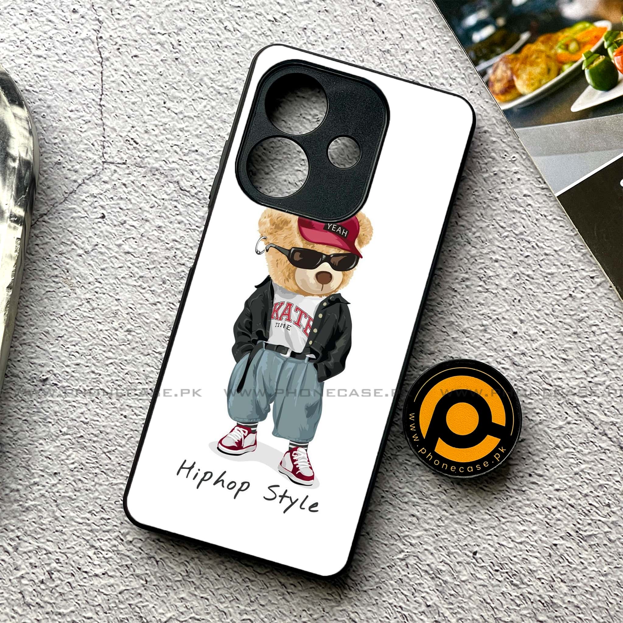 Oppo A5i - Cool Bear Series - Premium Metal Printed soft Bumper shock Proof Case