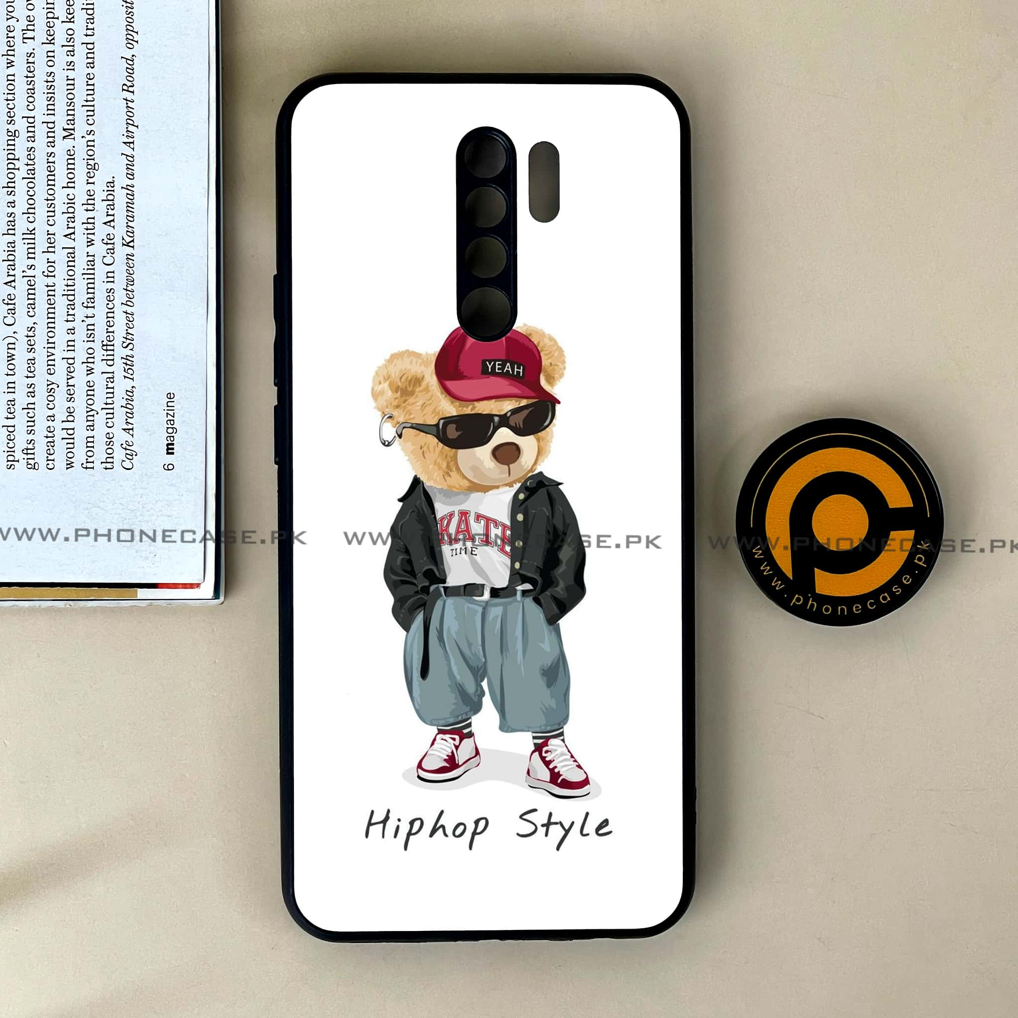 Xiaomi Redmi 9 - Cool Bear Series - Premium Printed Glass soft Bumper shock Proof Case