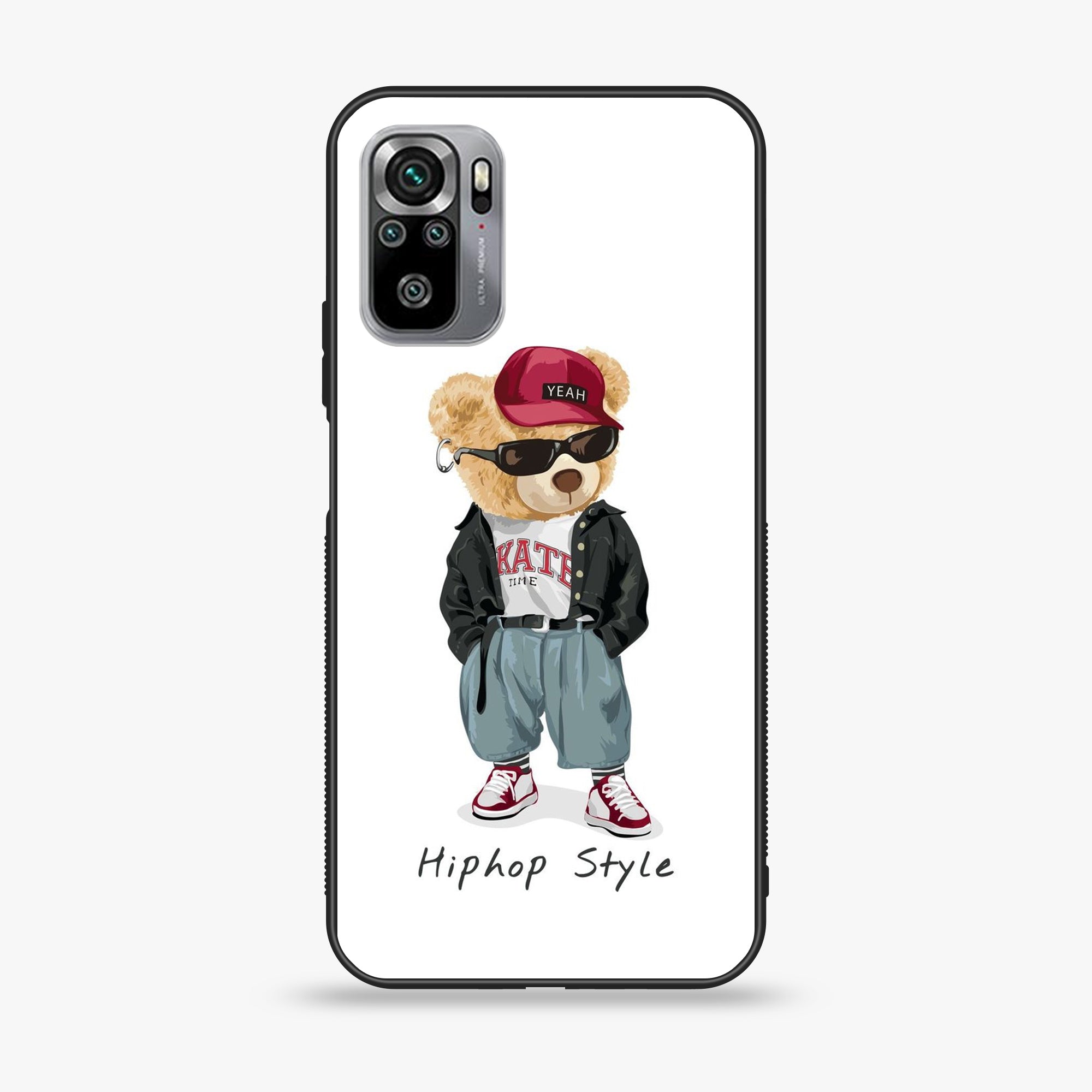 Xiaomi Redmi Note 10S- Cool Bear Series - Premium Printed Glass soft Bumper shock Proof Case