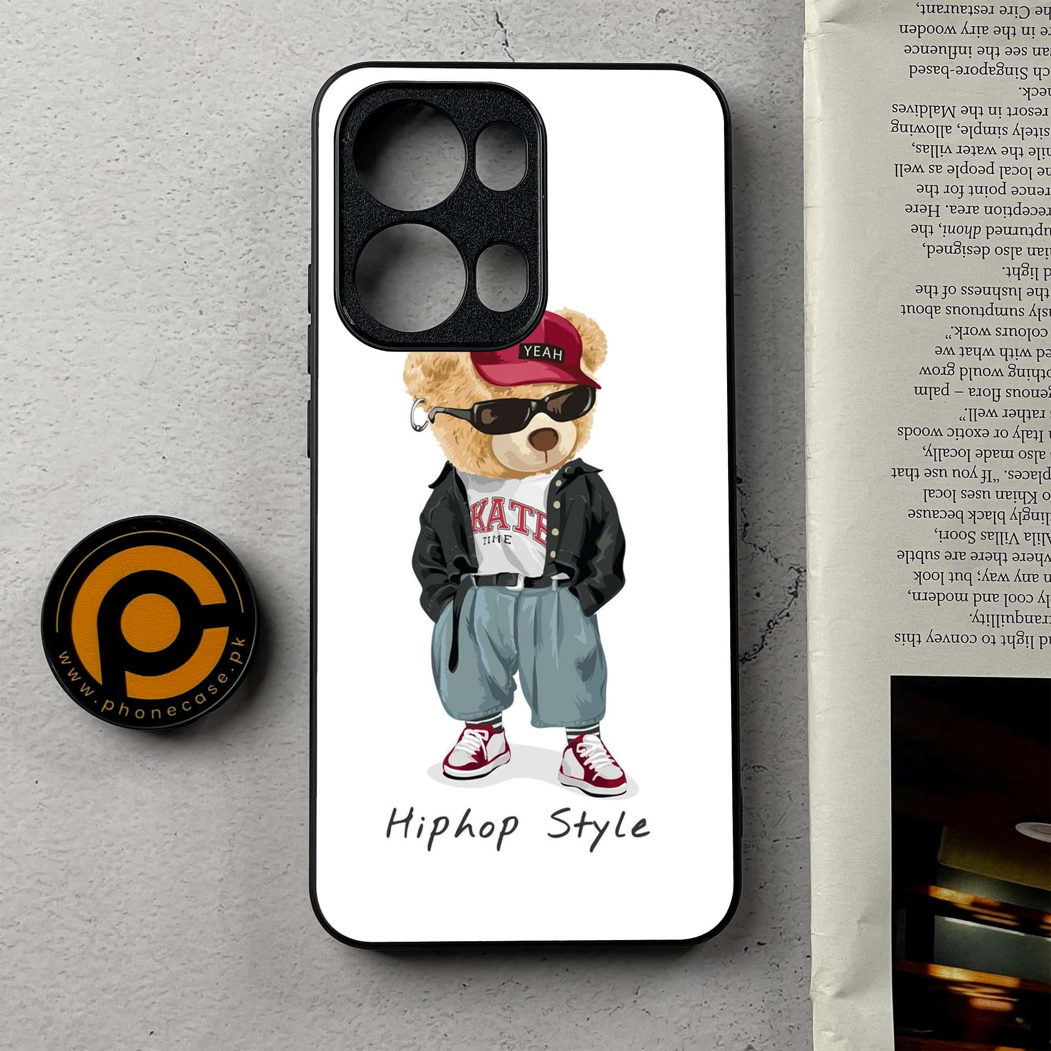 Oppo Reno 13 Pro - Cool Bear Series - Premium Metal Printed Soft Bumper Shockproof Case