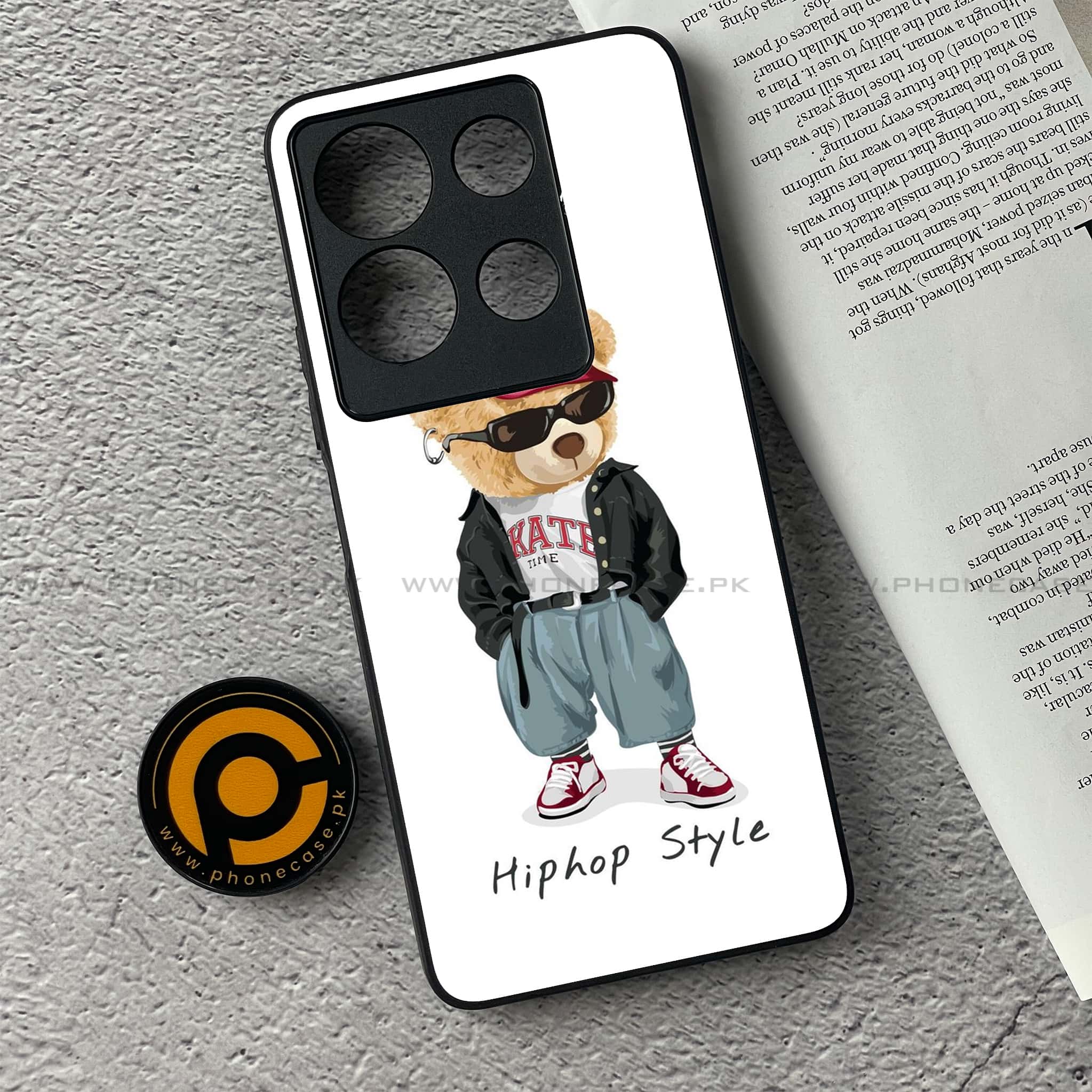Infinix Note 30 - Cool Bear Series - Premium Printed Glass soft Bumper shock Proof Case