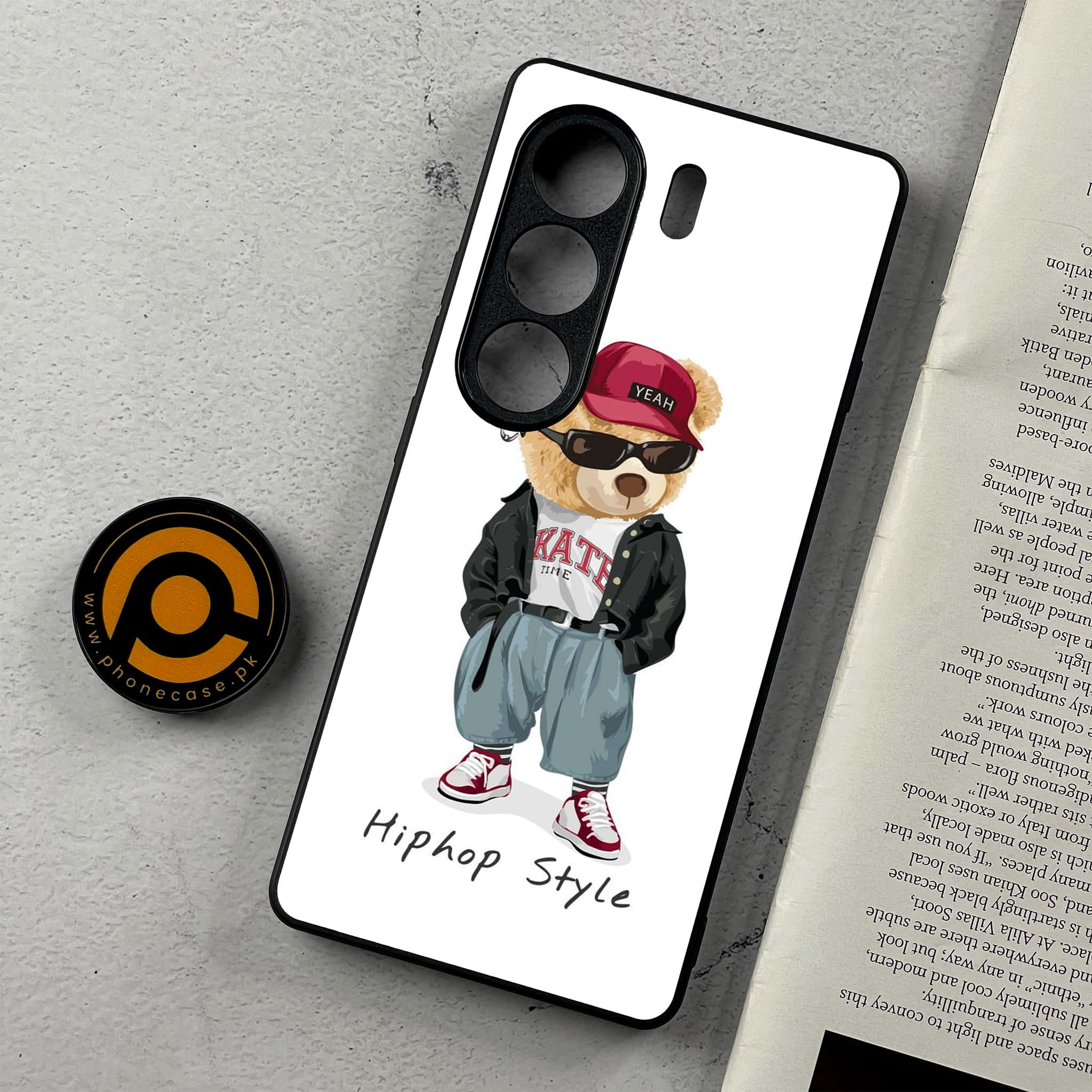 Tecno Camon 40 - Cool Bear Series - Premium Metal Printed Soft Bumper Shockproof Case