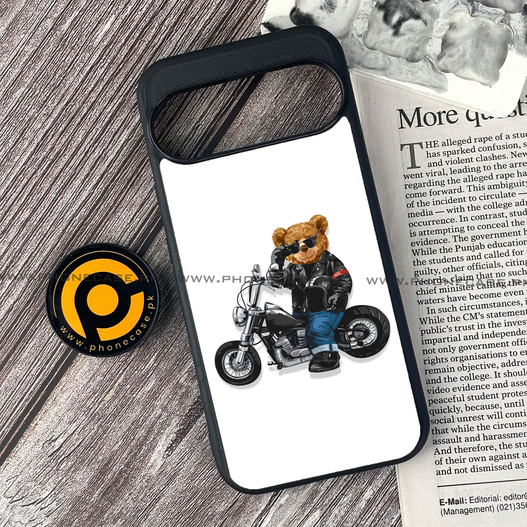 Google Pixel 9 Pro - Cool Bear Series - Premium Printed Glass soft Bumper shock Proof Case