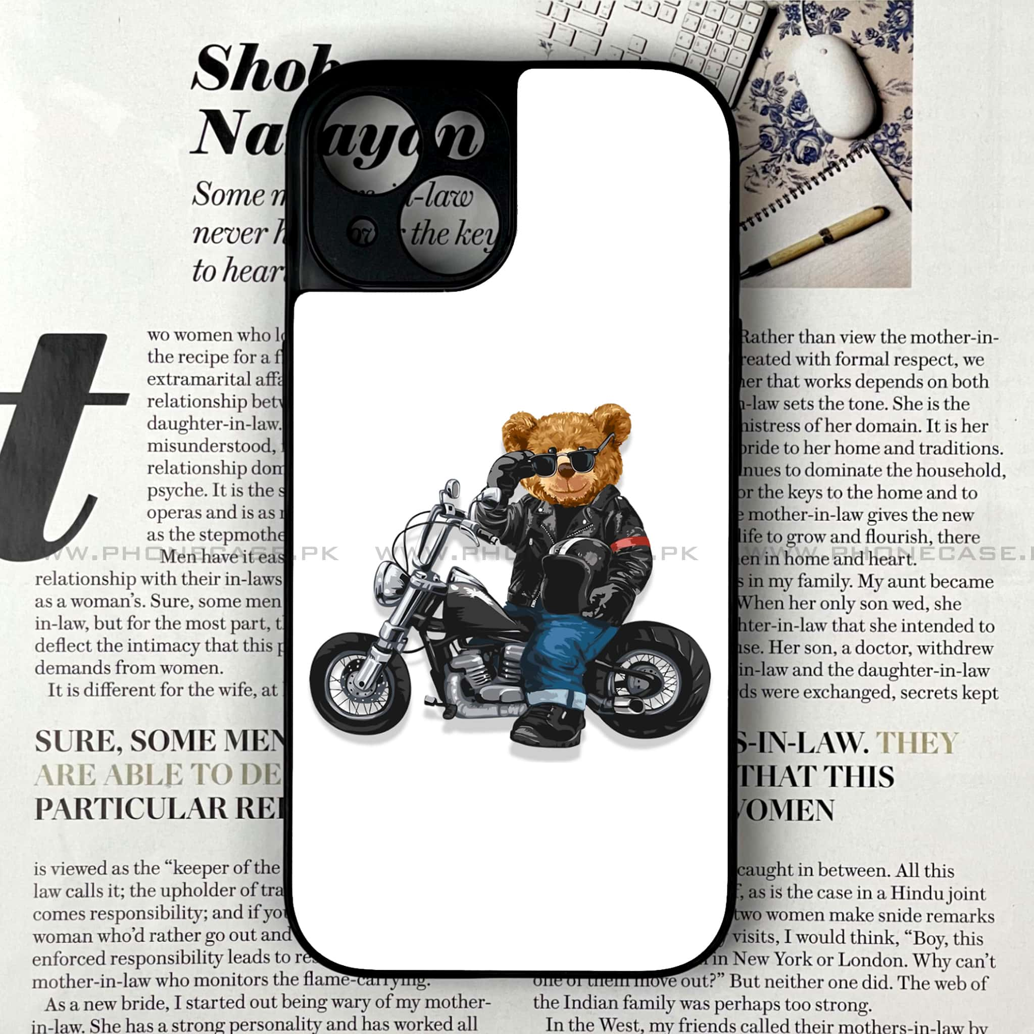 iPhone 15 - Cool Bear Series - Premium Printed Glass soft Bumper shock Proof Case