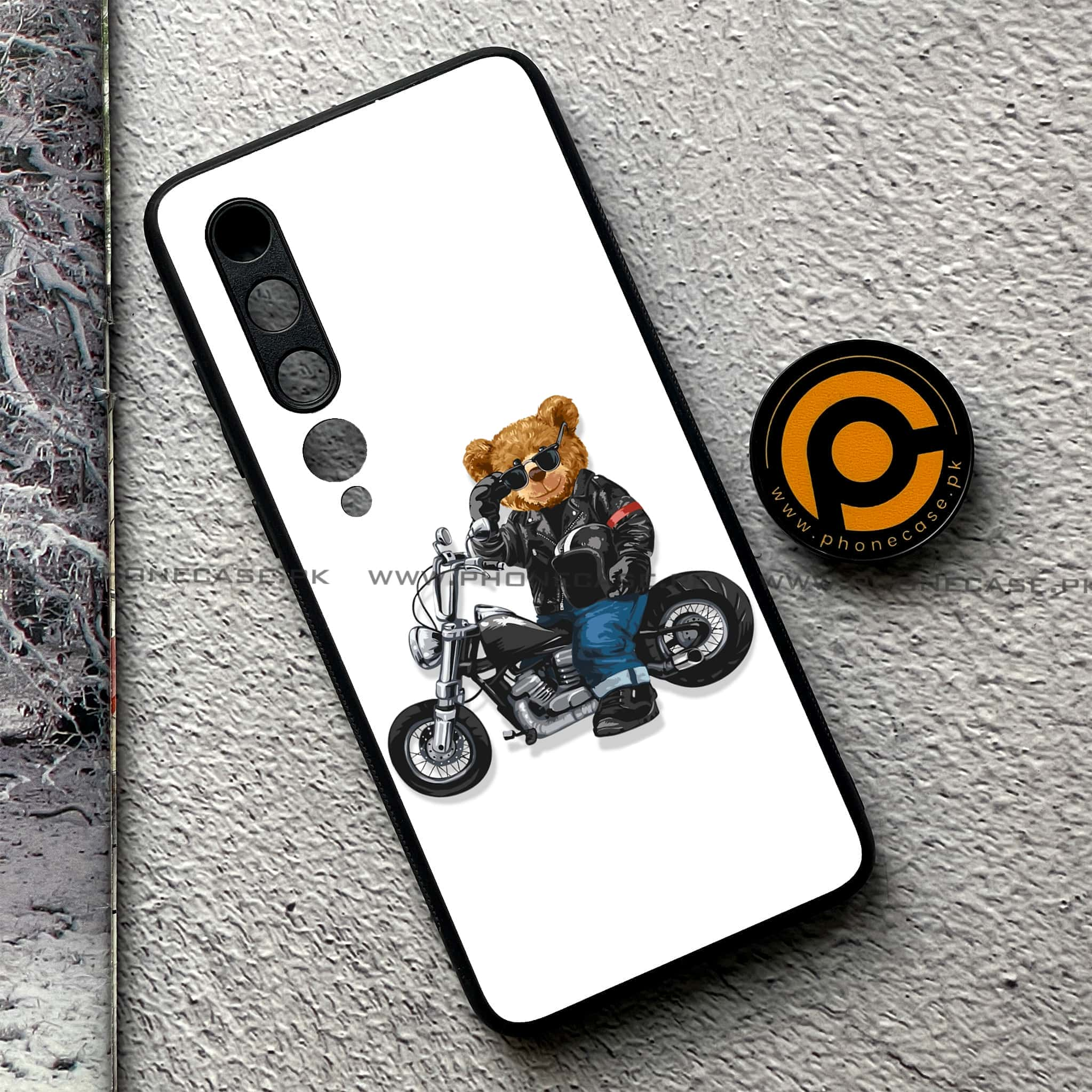 Xiaomi Mi 10 - Cool Bear Series - Premium Printed Glass soft Bumper shock Proof Case