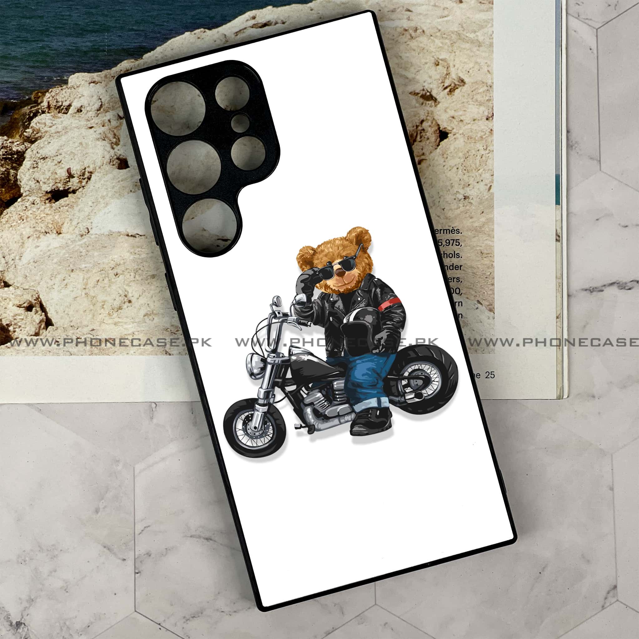 Samsung Galaxy S23 Ultra - Cool Bear Series - Premium Metal Printed soft Bumper shock Proof Case