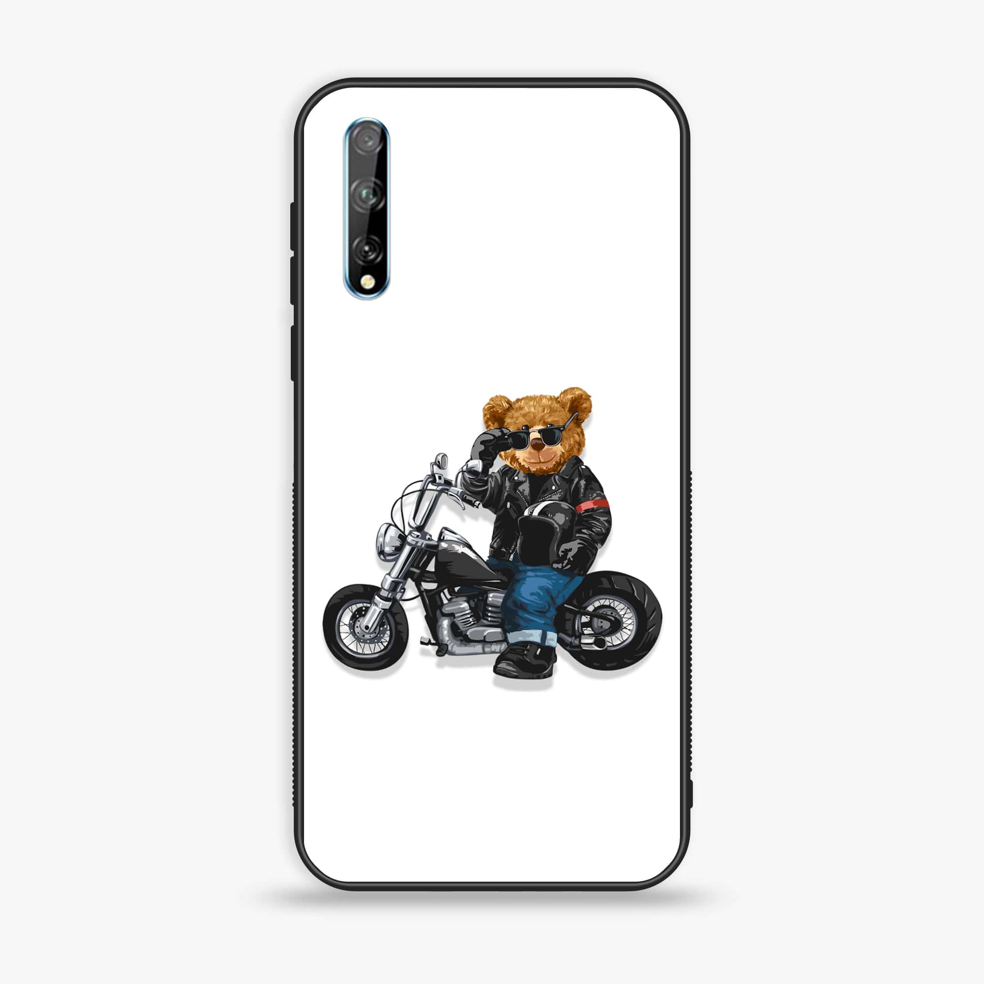 Huawei Y8p - Cool Bear Series - Premium Printed Glass soft Bumper shock Proof Case