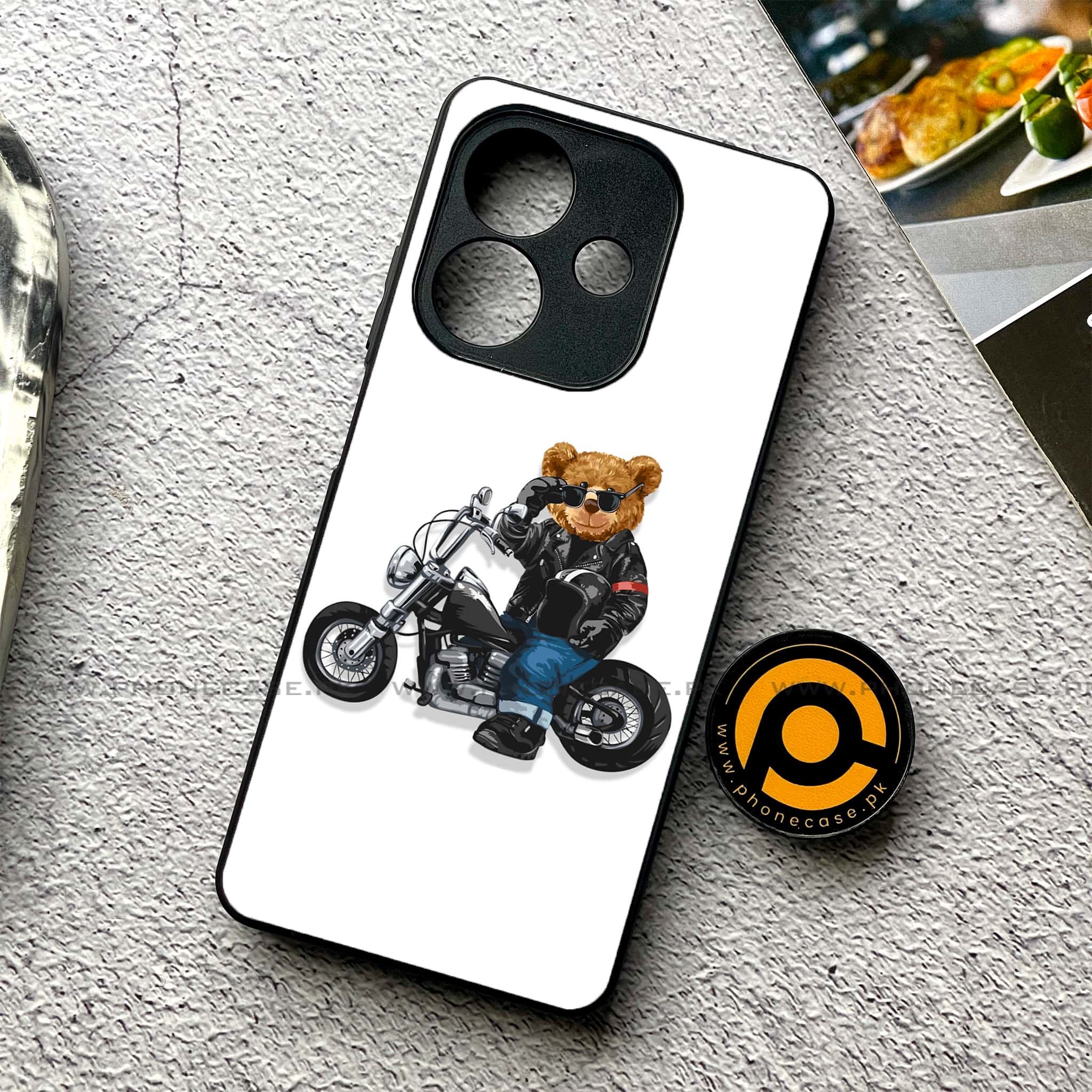 Oppo A5i - Cool Bear Series - Premium Metal Printed soft Bumper shock Proof Case