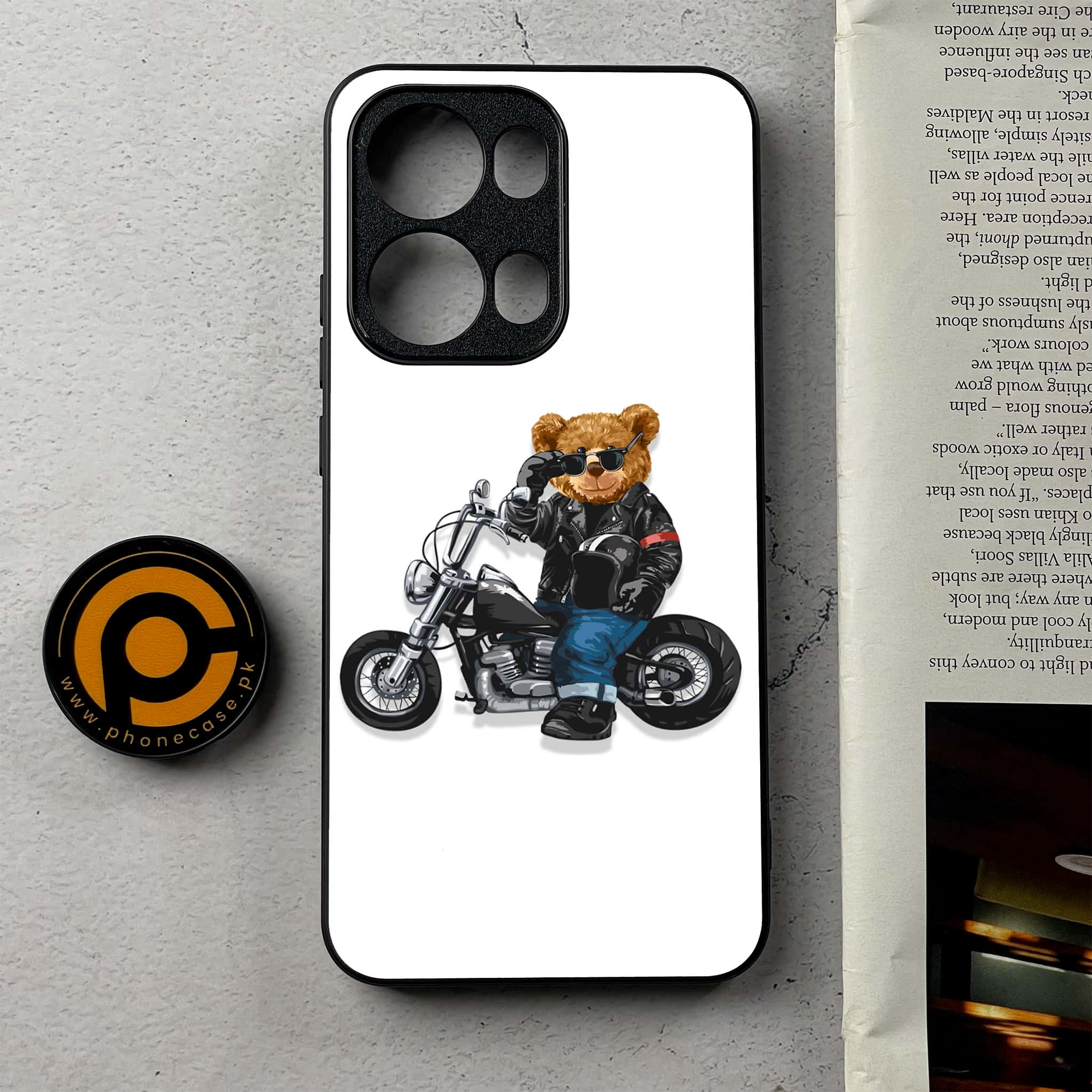 Oppo Reno 13 Pro - Cool Bear Series - Premium Metal Printed Soft Bumper Shockproof Case