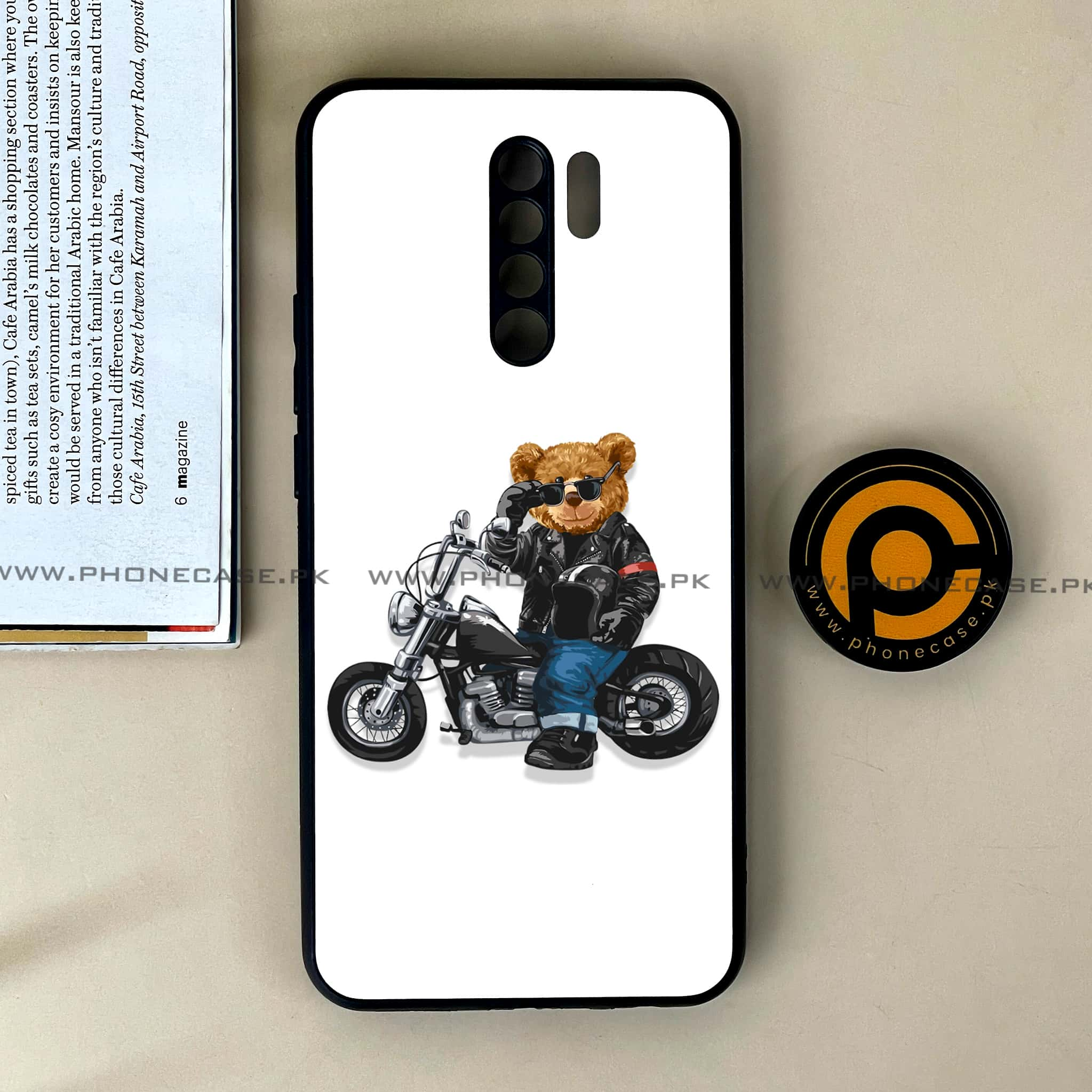 Xiaomi Redmi 9 - Cool Bear Series - Premium Printed Glass soft Bumper shock Proof Case