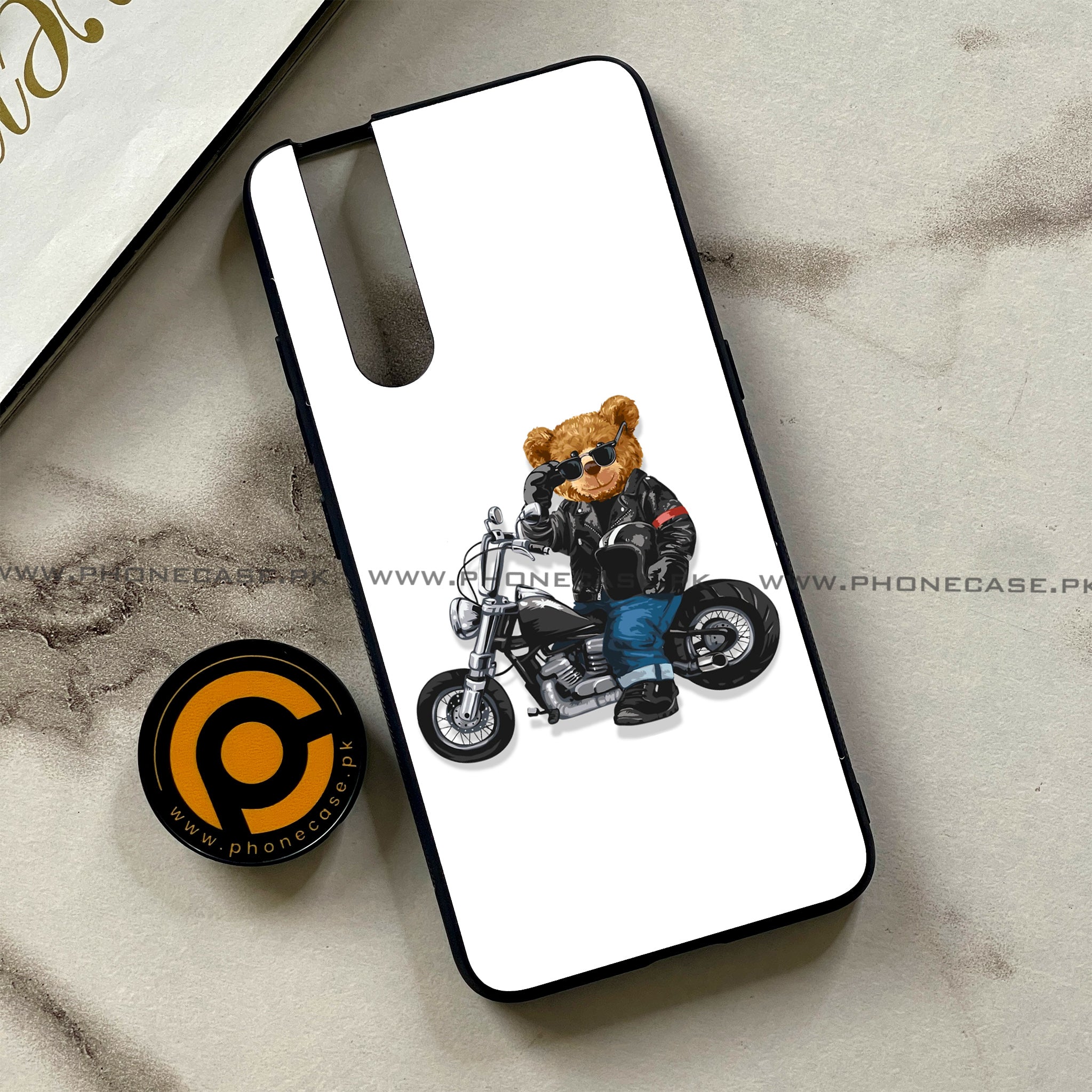 Vivo V15 Pro - Cool Bear Series - Premium Printed Glass soft Bumper shock Proof Case