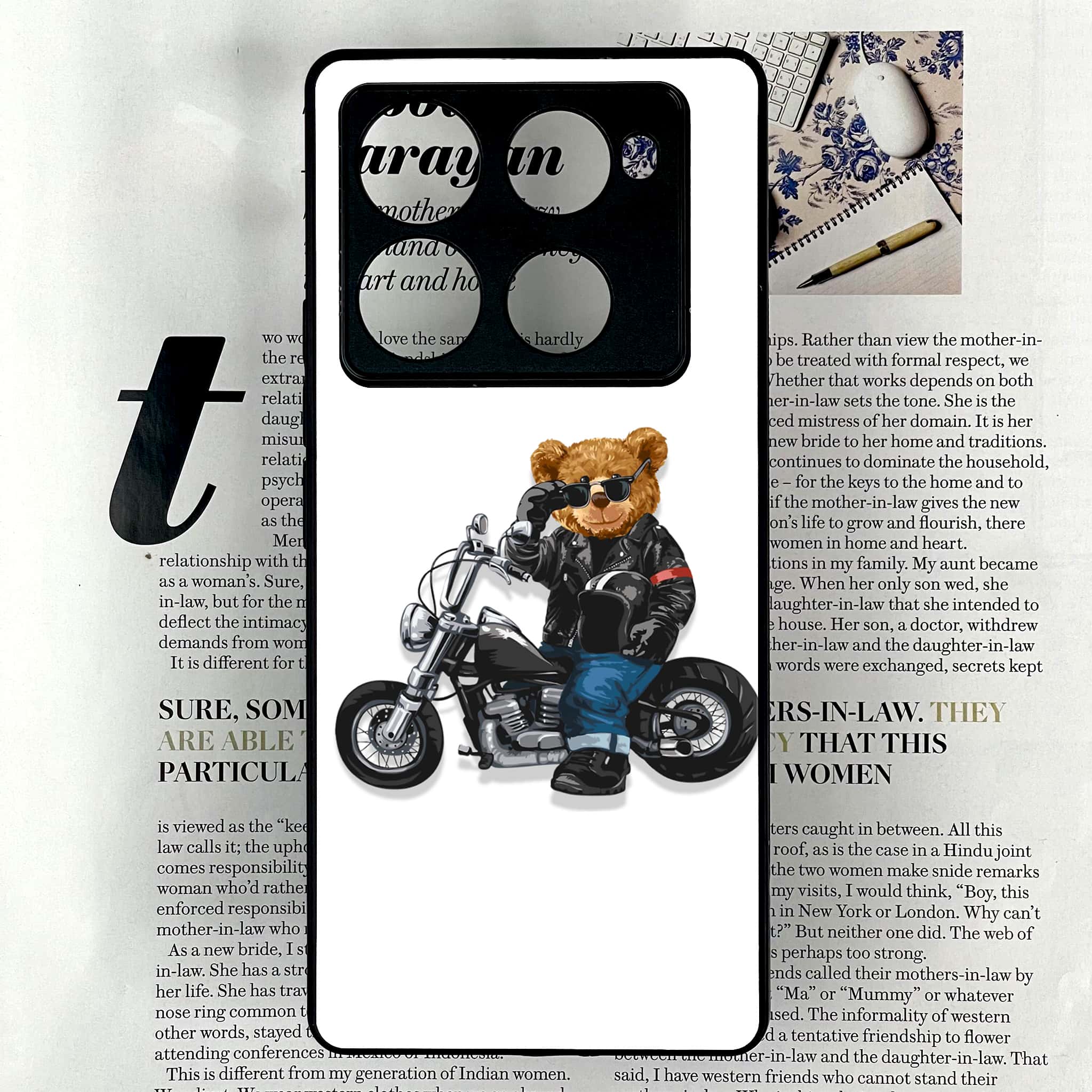 Infinix Note 40 Pro 4G - Cool Bear Series - Premium Printed Glass soft Bumper shock Proof Case