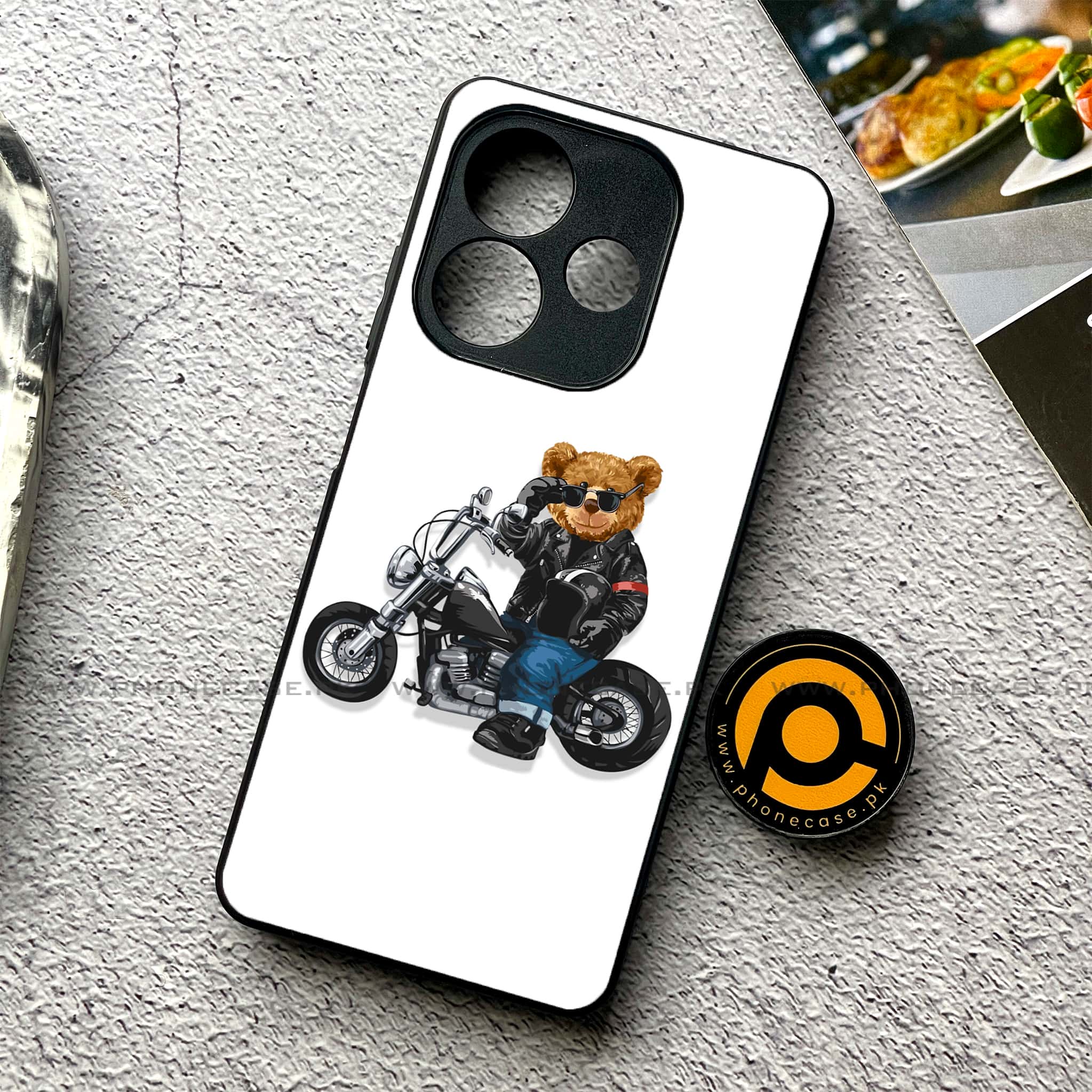 Oppo A5 Pro - Cool Bear Series - Premium Metal Printed soft Bumper shock Proof Case