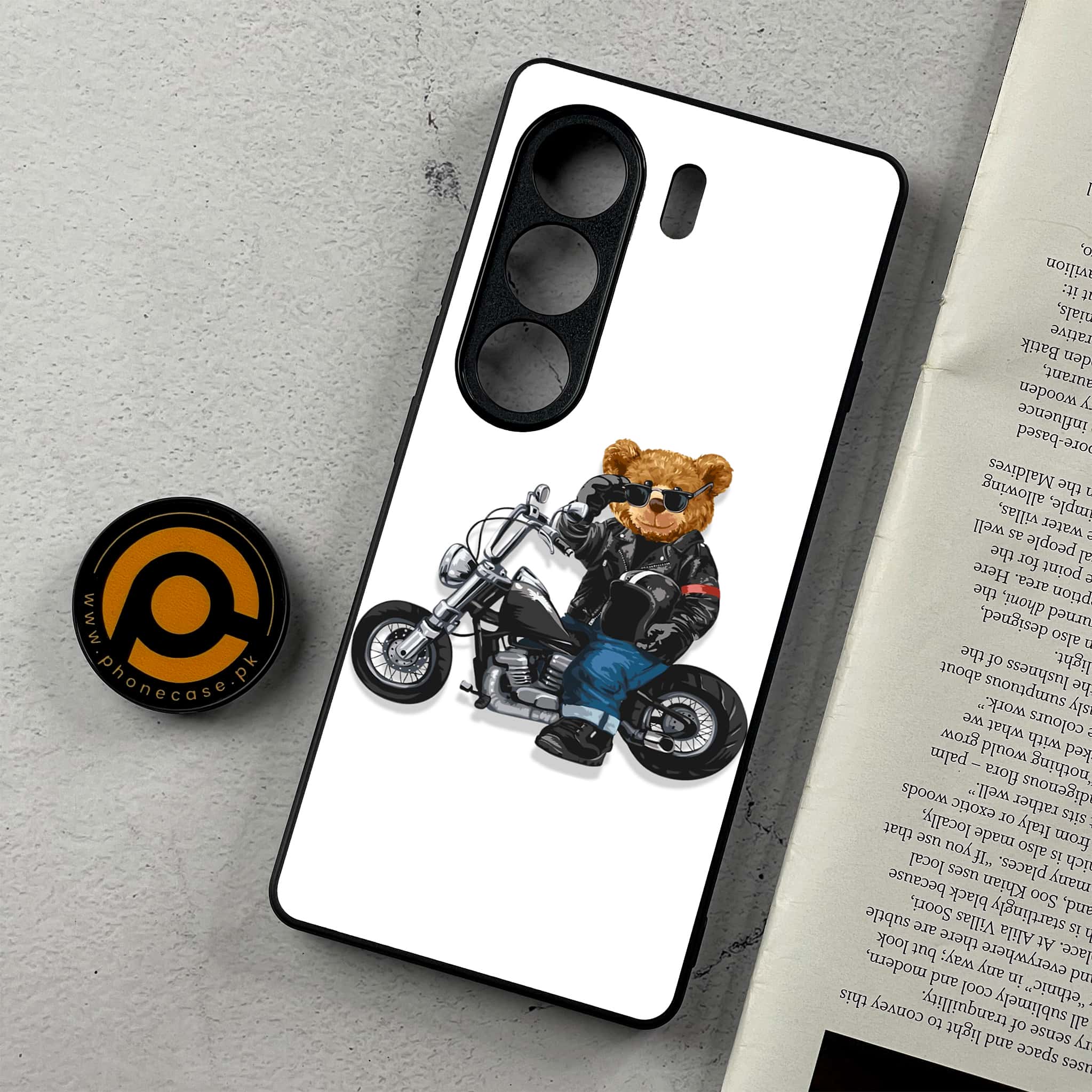 Tecno Camon 40 - Cool Bear Series - Premium Metal Printed Soft Bumper Shockproof Case