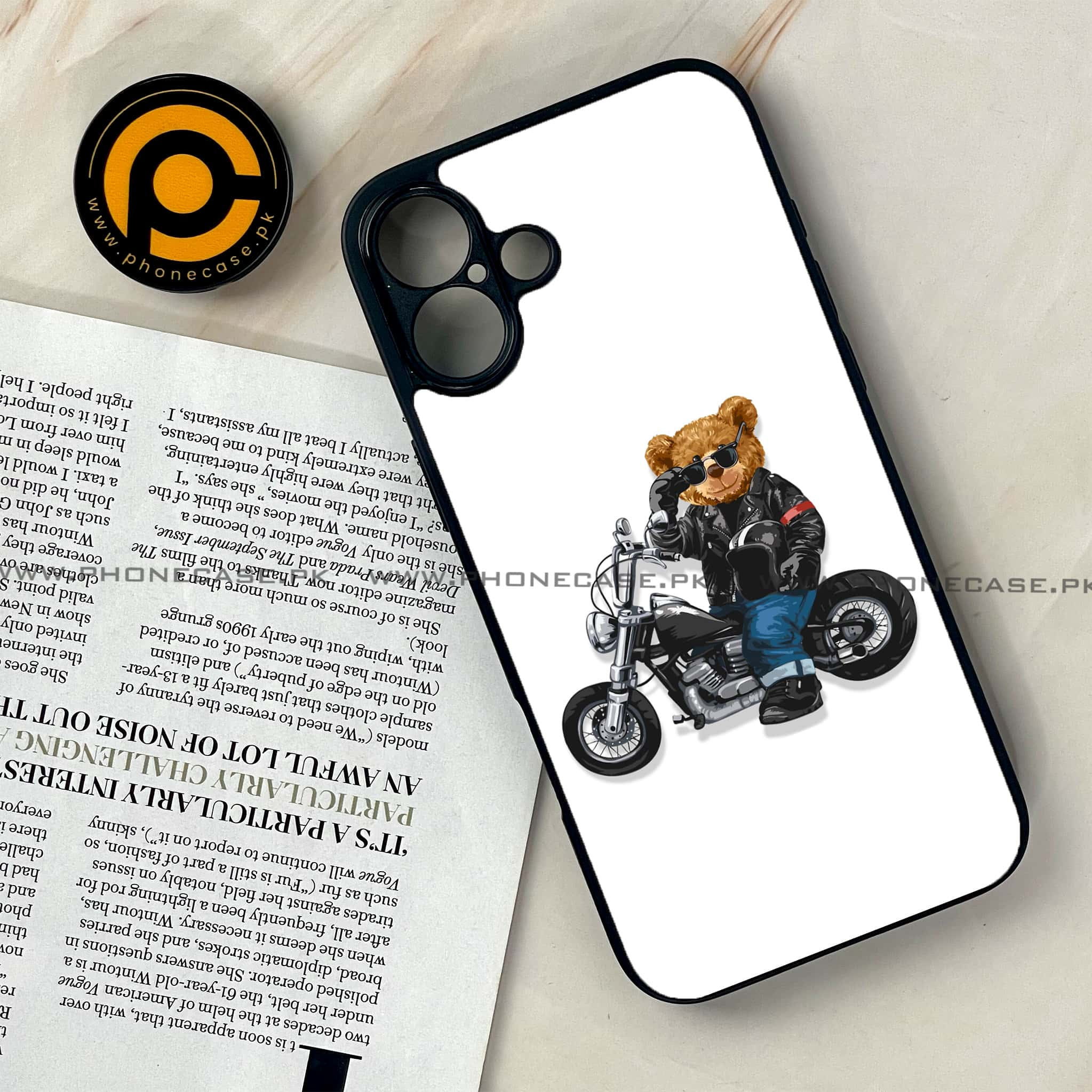 iPhone 16 Plus - Cool Bear Series - Premium Printed Glass soft Bumper shock Proof Case