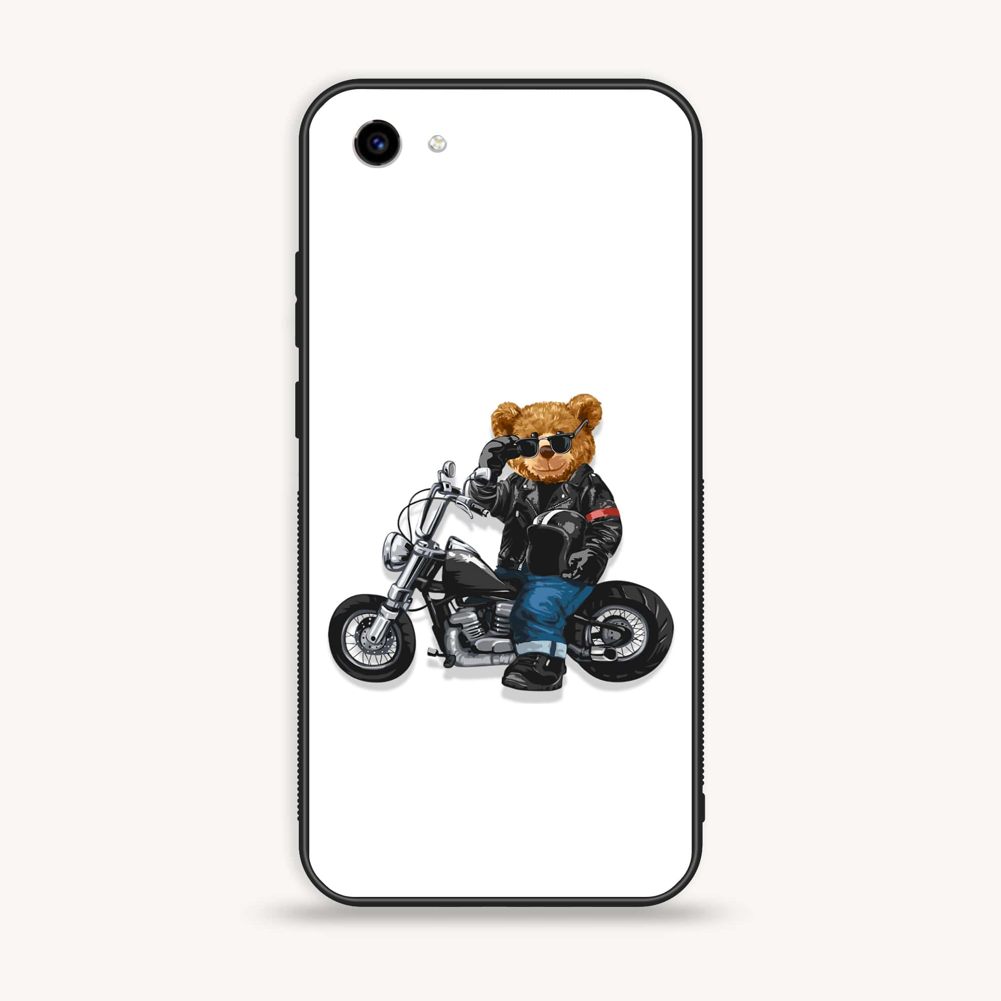 Vivo Y83 - Cool Bear Series - Premium Printed Glass soft Bumper shock Proof Case