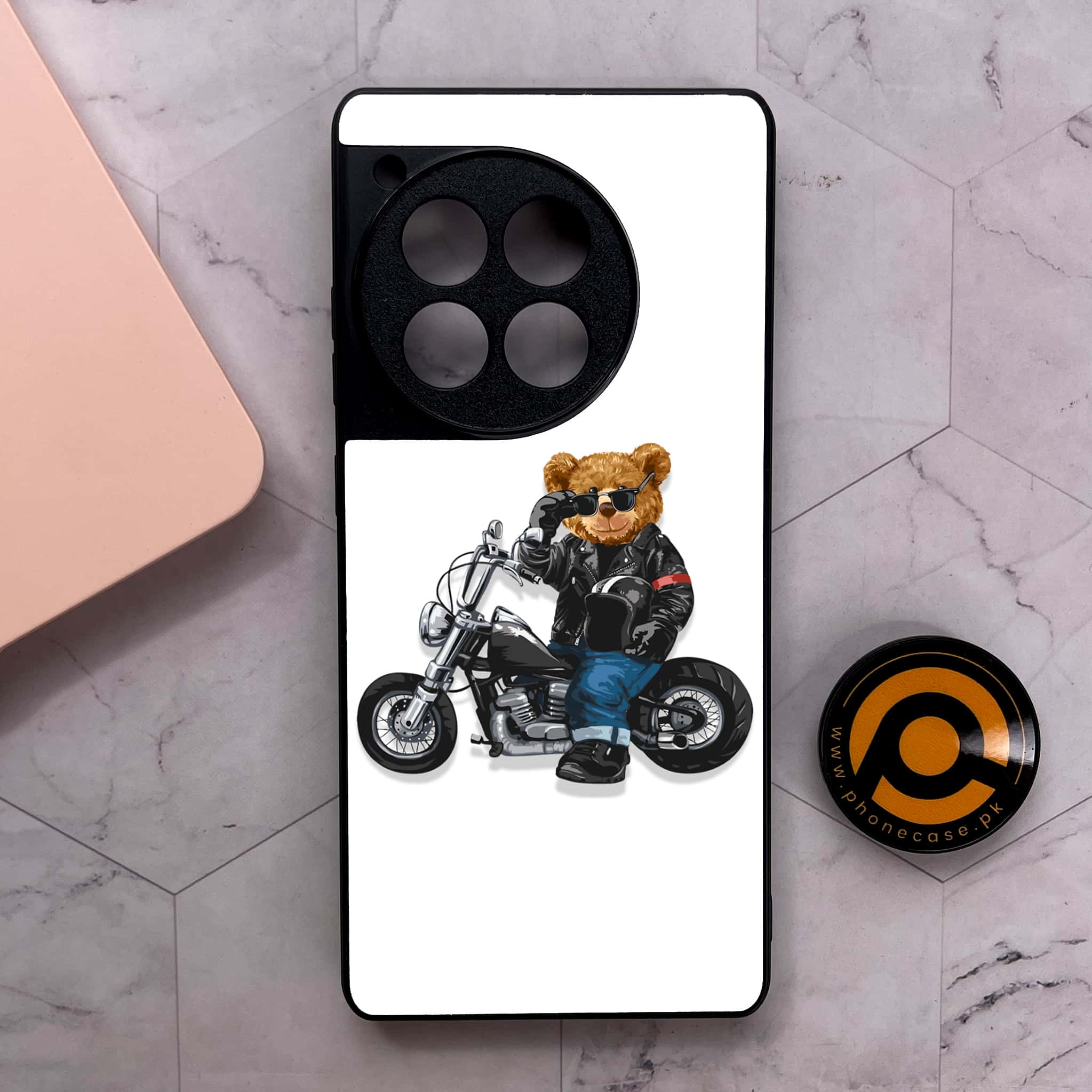 OnePlus 12R - Cool Bear Series - Premium Metal Printed soft Bumper shock Proof Case