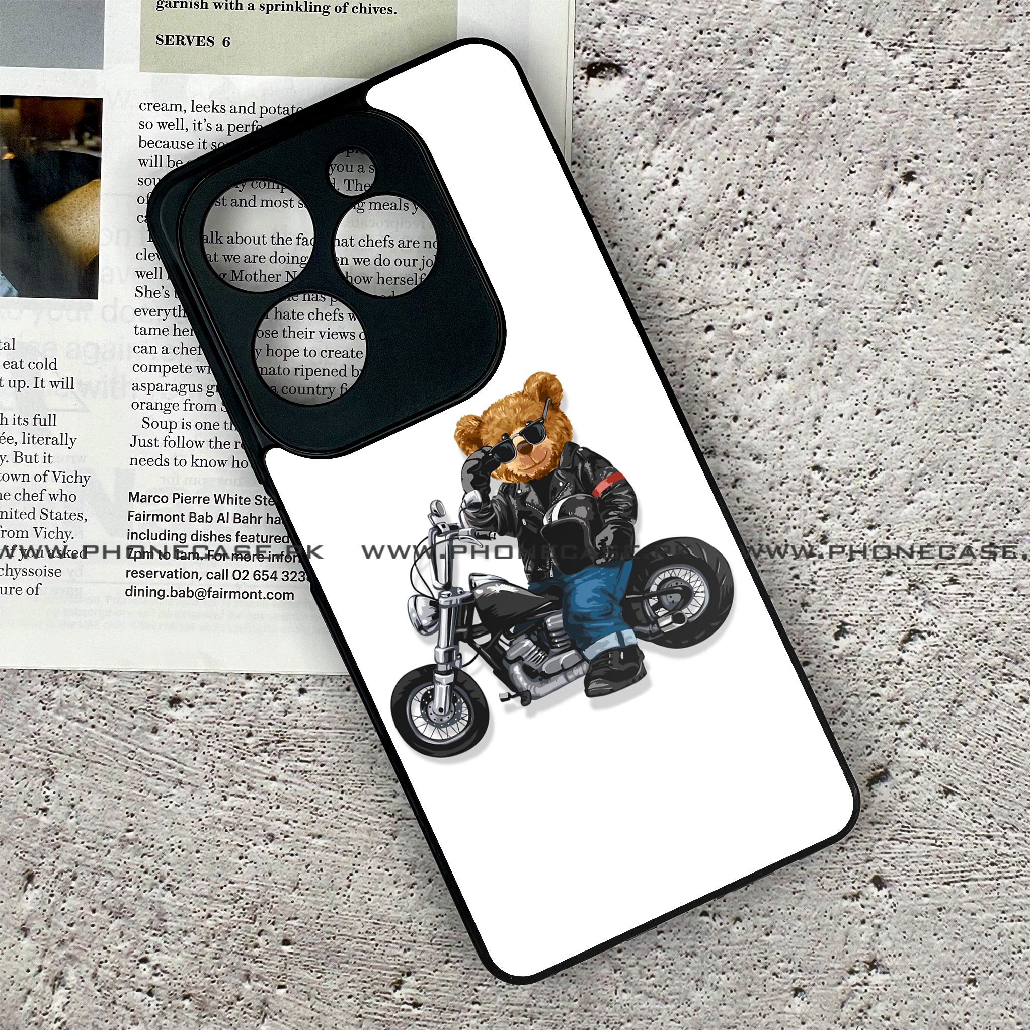 Tecno Spark 20 Pro - Cool Bear Series - Premium Printed Glass soft Bumper shock Proof Case