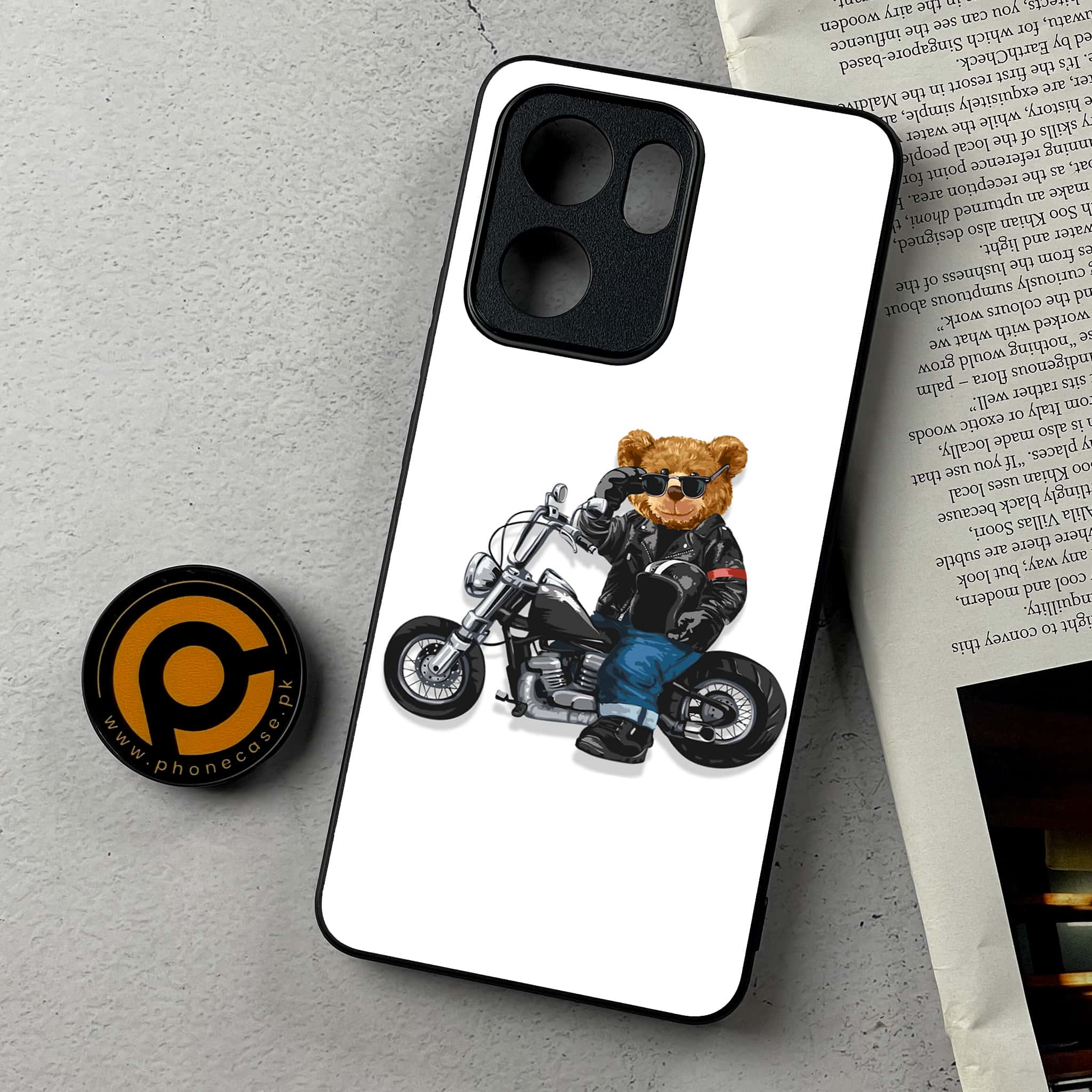 Oppo Reno 14F - Cool Bear Series - Premium Metal Printed Soft Bumper Shockproof Case