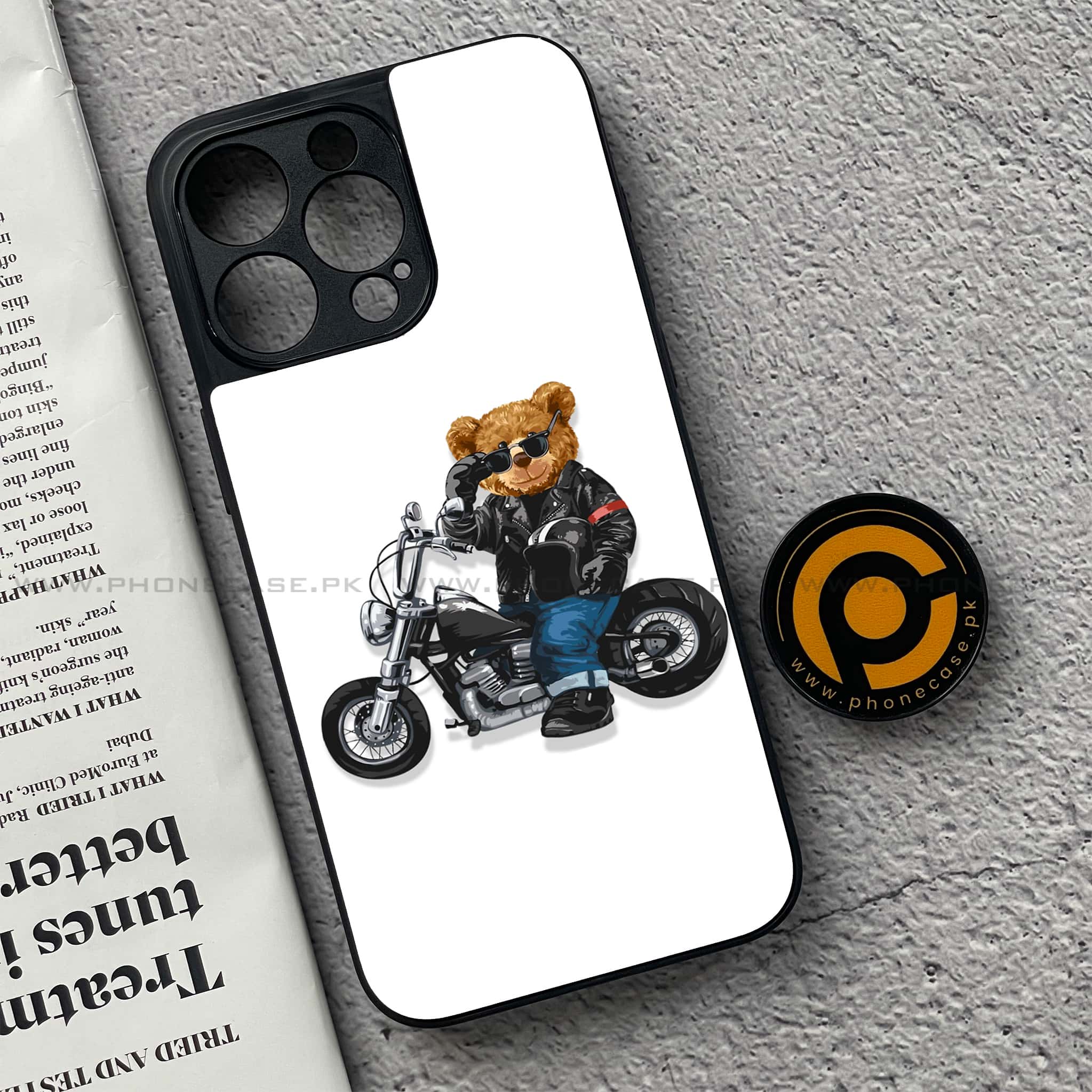 iPhone 15 Pro - Cool Bear Series - Premium Metal Printed soft Bumper shock Proof Case