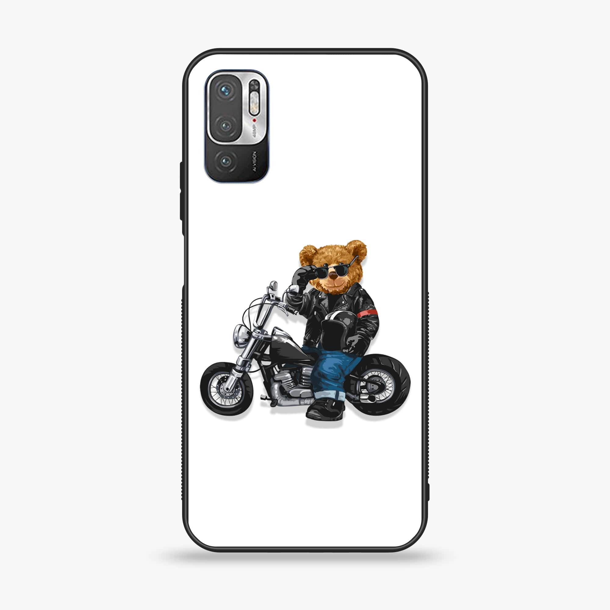 Xiaomi Redmi Note 10 5G - Cool Bear Series - Premium Printed Glass soft Bumper shock Proof Case