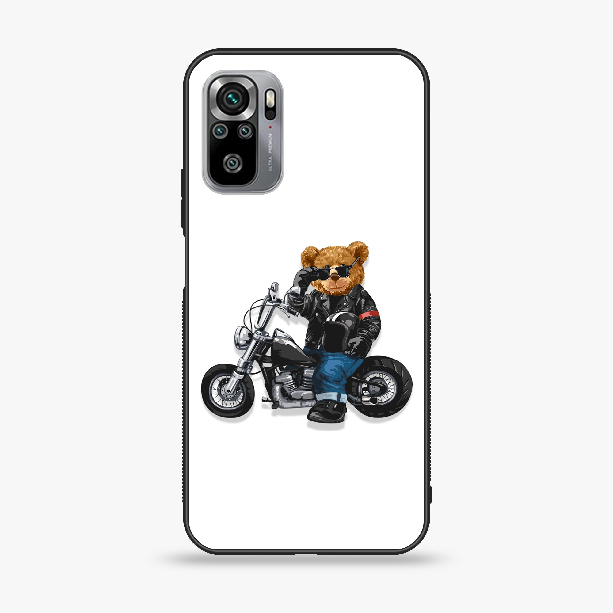 Xiaomi Redmi Note 10S- Cool Bear Series - Premium Printed Glass soft Bumper shock Proof Case