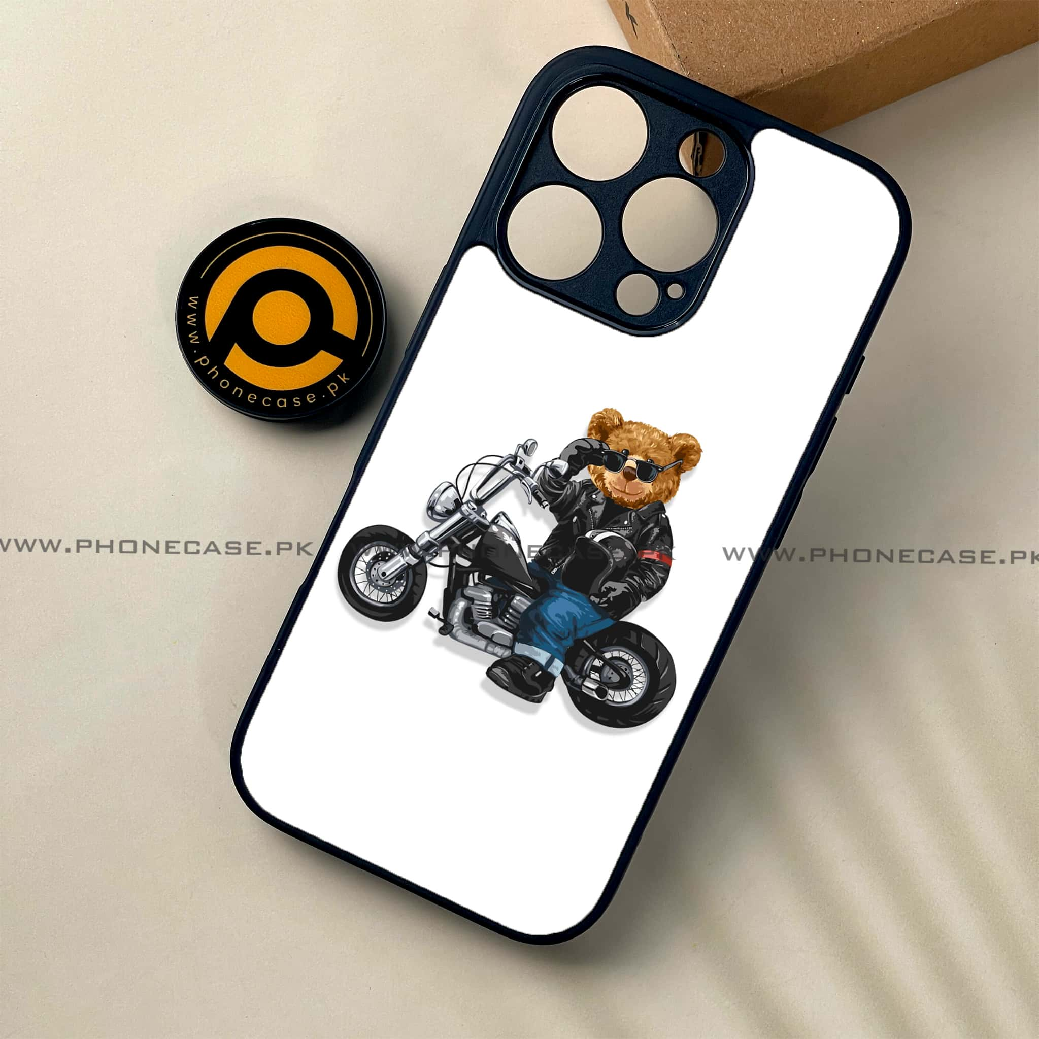 iPhone 16 Pro - Cool Bear Series - Premium Printed Glass soft Bumper shock Proof Case