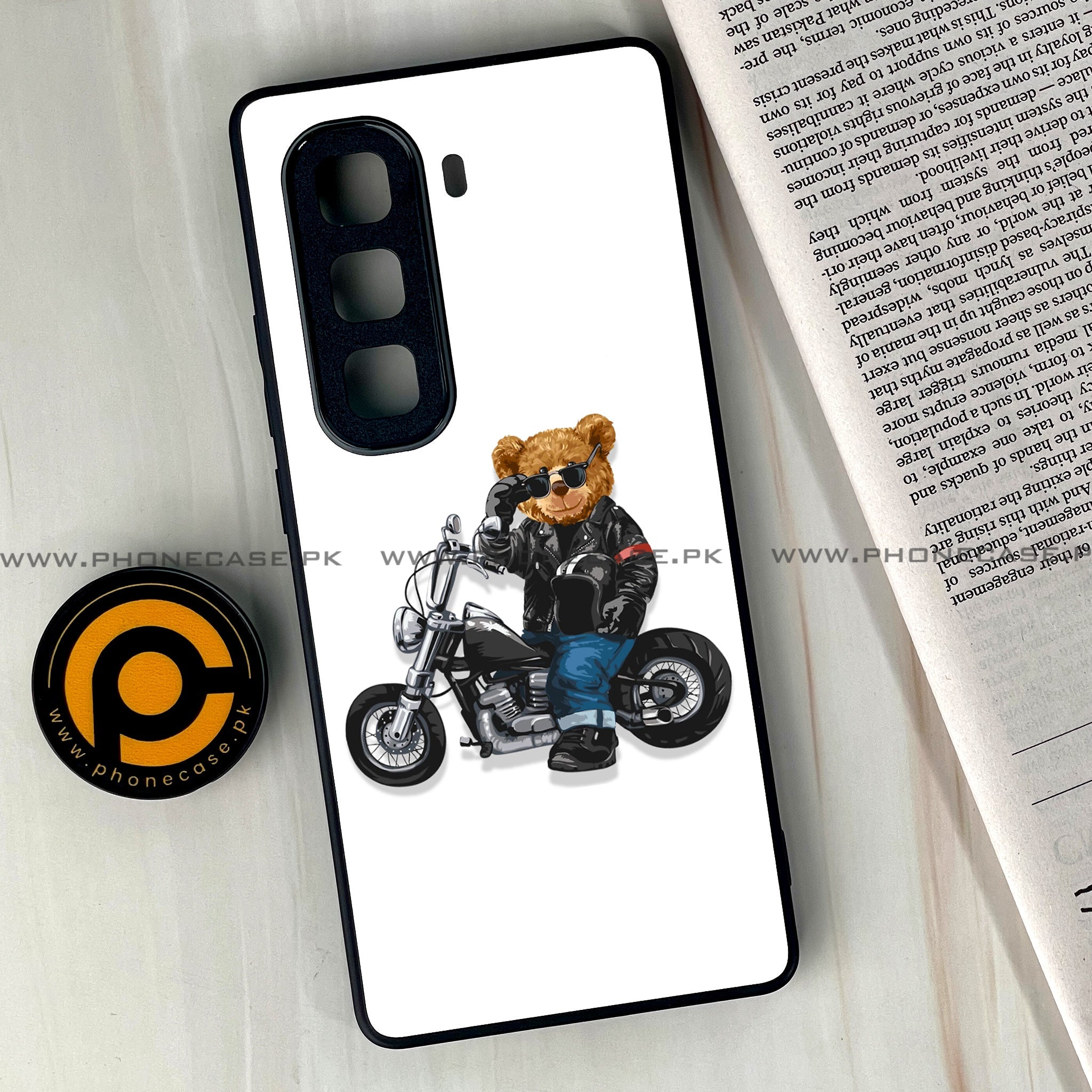 Infinix Hot 60 Pro Plus - Cool Bear Series - Premium Metal Printed soft Bumper shock Proof Case