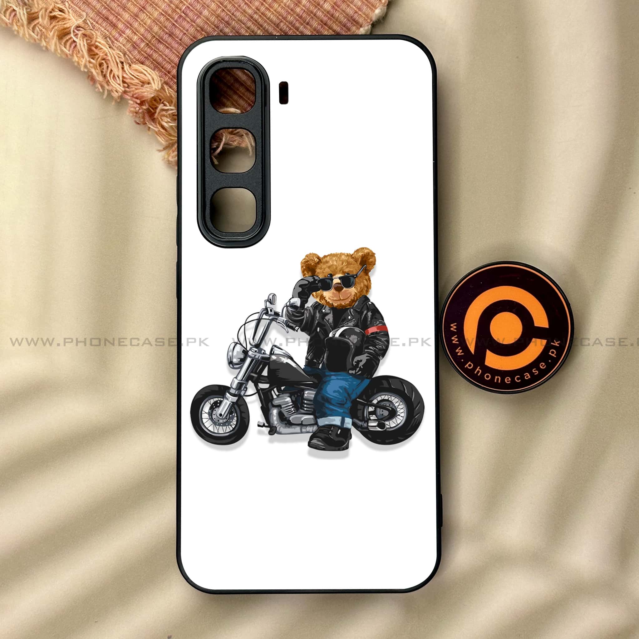 Infinix Hot 60 Pro - Cool Bear Series - Premium Metal Printed soft Bumper shock Proof Case