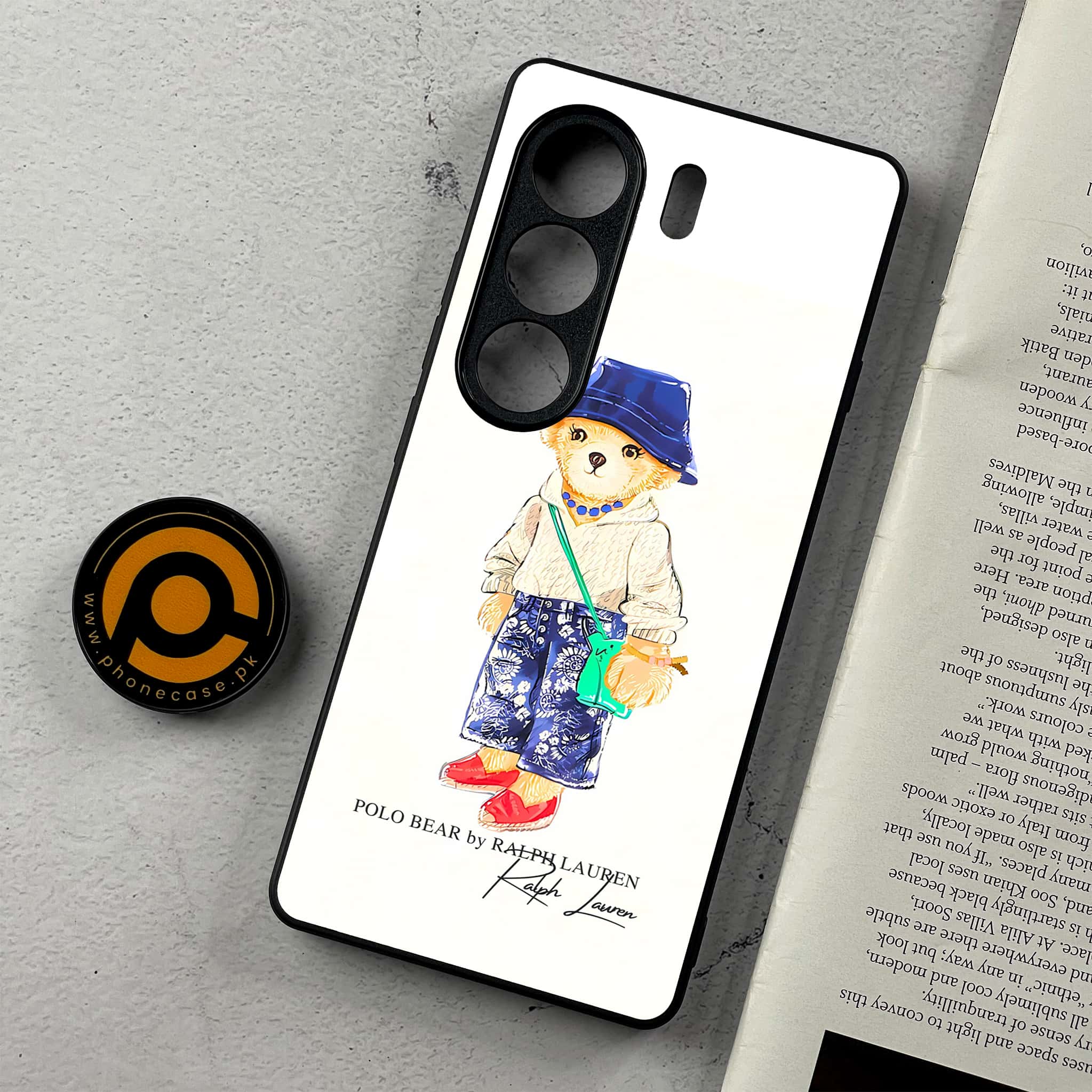 Tecno Camon 40 - Cool Bear Series - Premium Metal Printed Soft Bumper Shockproof Case