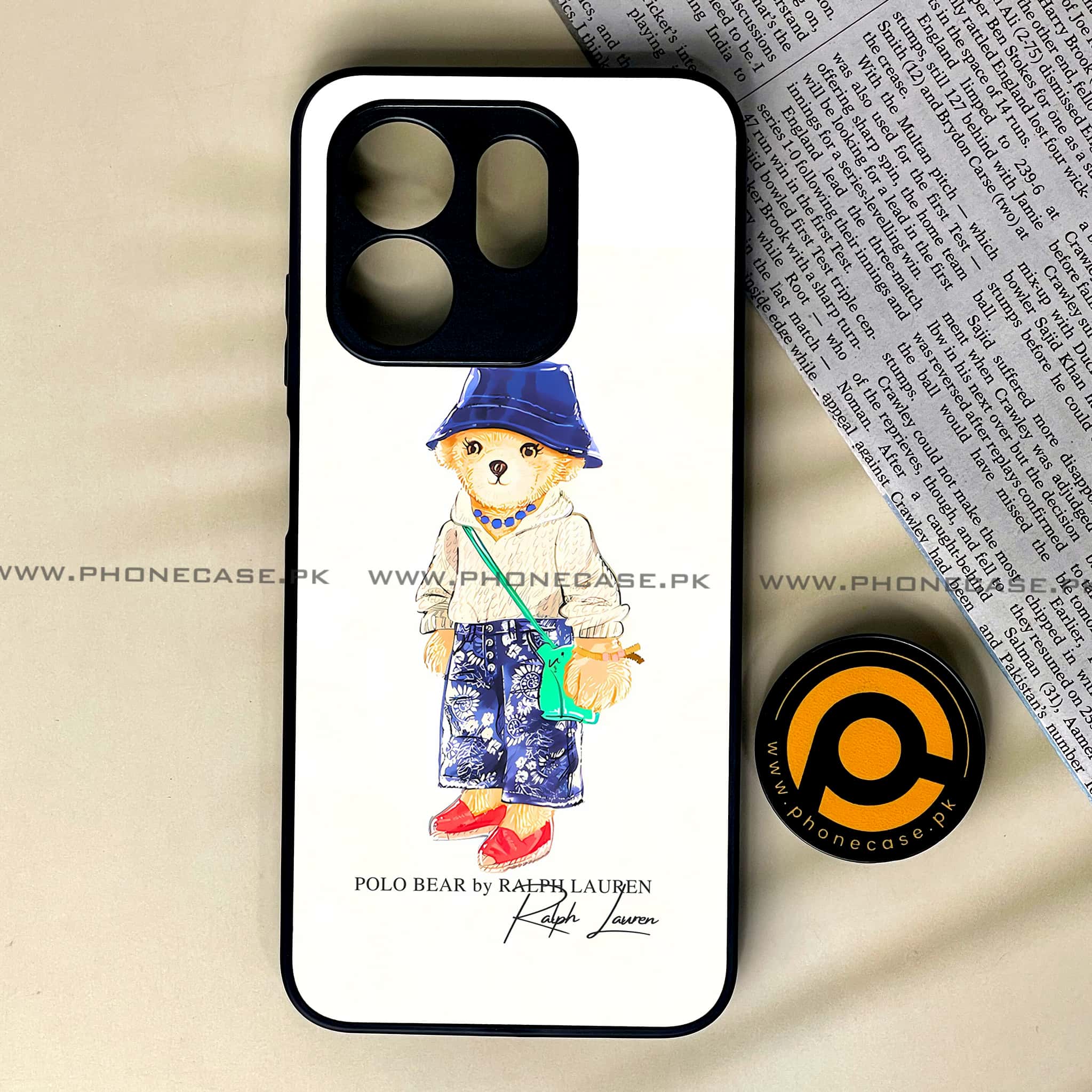 Infinix Smart 9 HD - Cool Bear Series - Premium Metal Printed soft Bumper shock Proof Case
