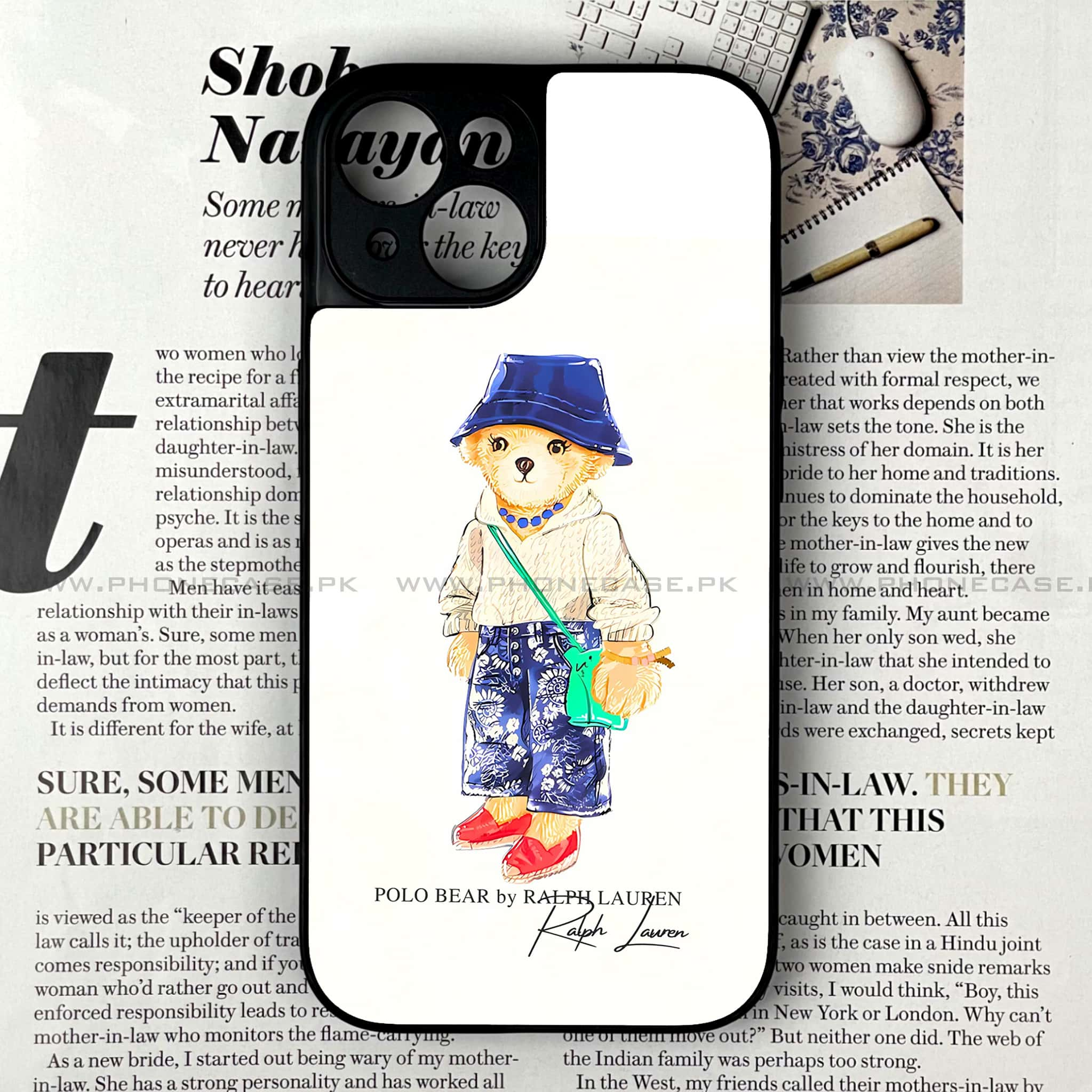 iPhone 15 - Cool Bear Series - Premium Printed Glass soft Bumper shock Proof Case