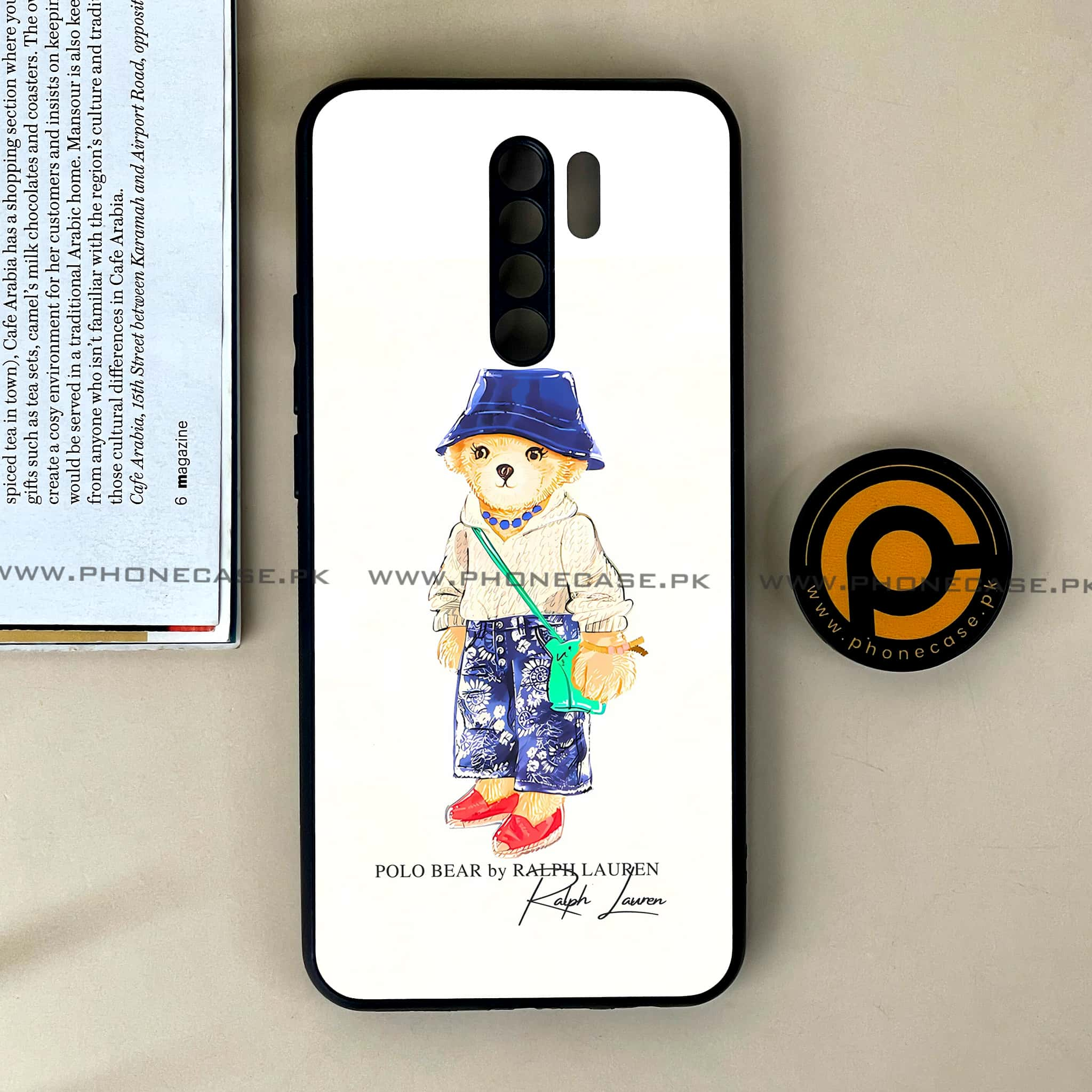 Xiaomi Redmi 9 - Cool Bear Series - Premium Printed Glass soft Bumper shock Proof Case