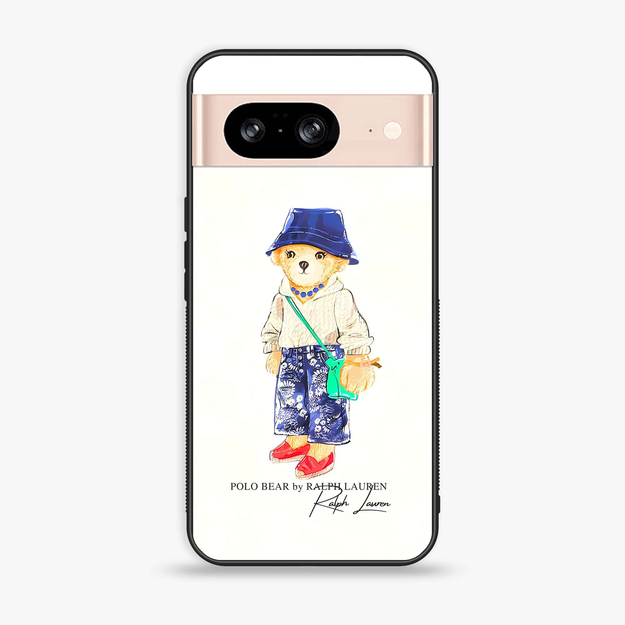 Google Pixel 8 - Cool Bear Series - Premium Printed Glass soft Bumper shock Proof Case