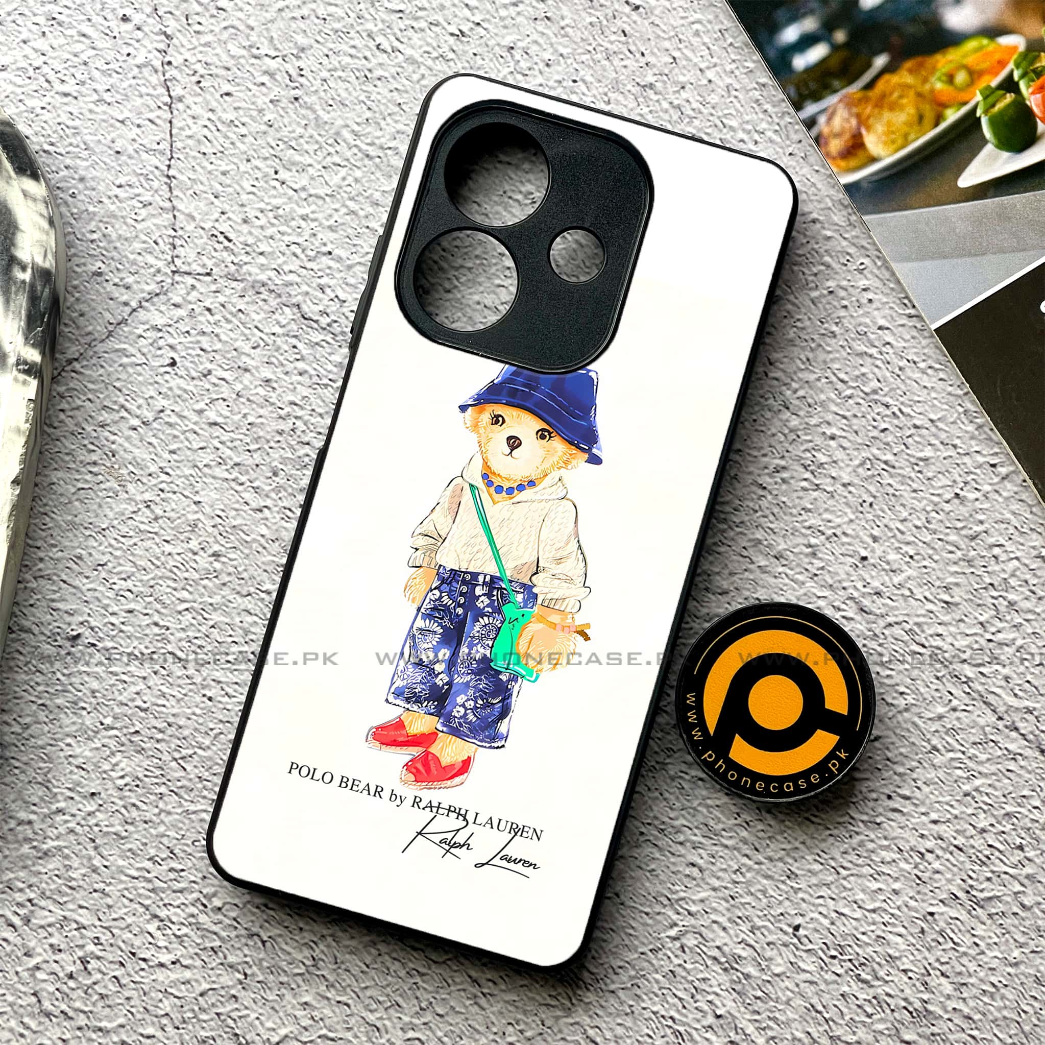 Oppo A5i - Cool Bear Series - Premium Metal Printed soft Bumper shock Proof Case