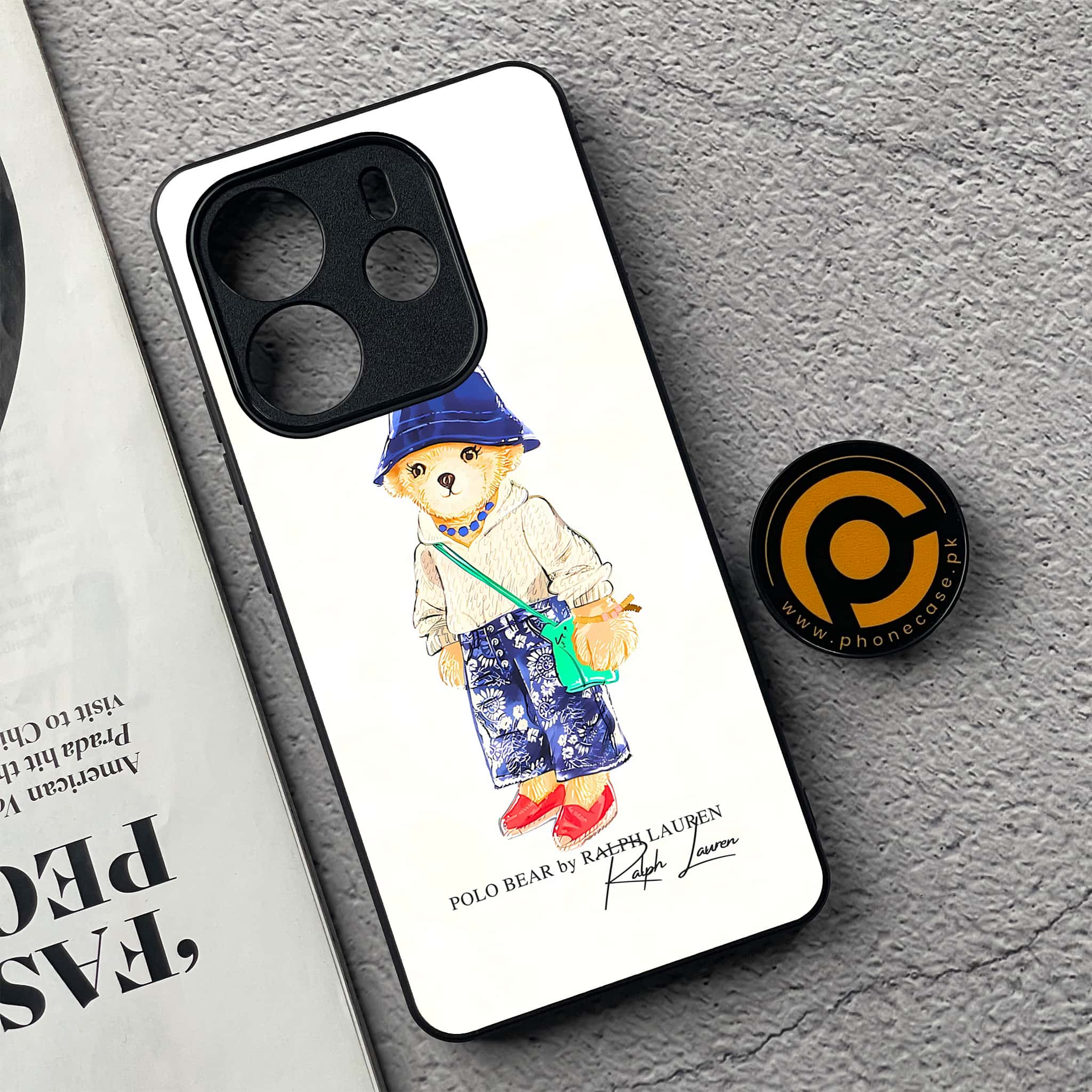 Xiaomi Redmi Note 14 - Cool Bear Series - Premium Printed Glass soft Bumper shock Proof Case