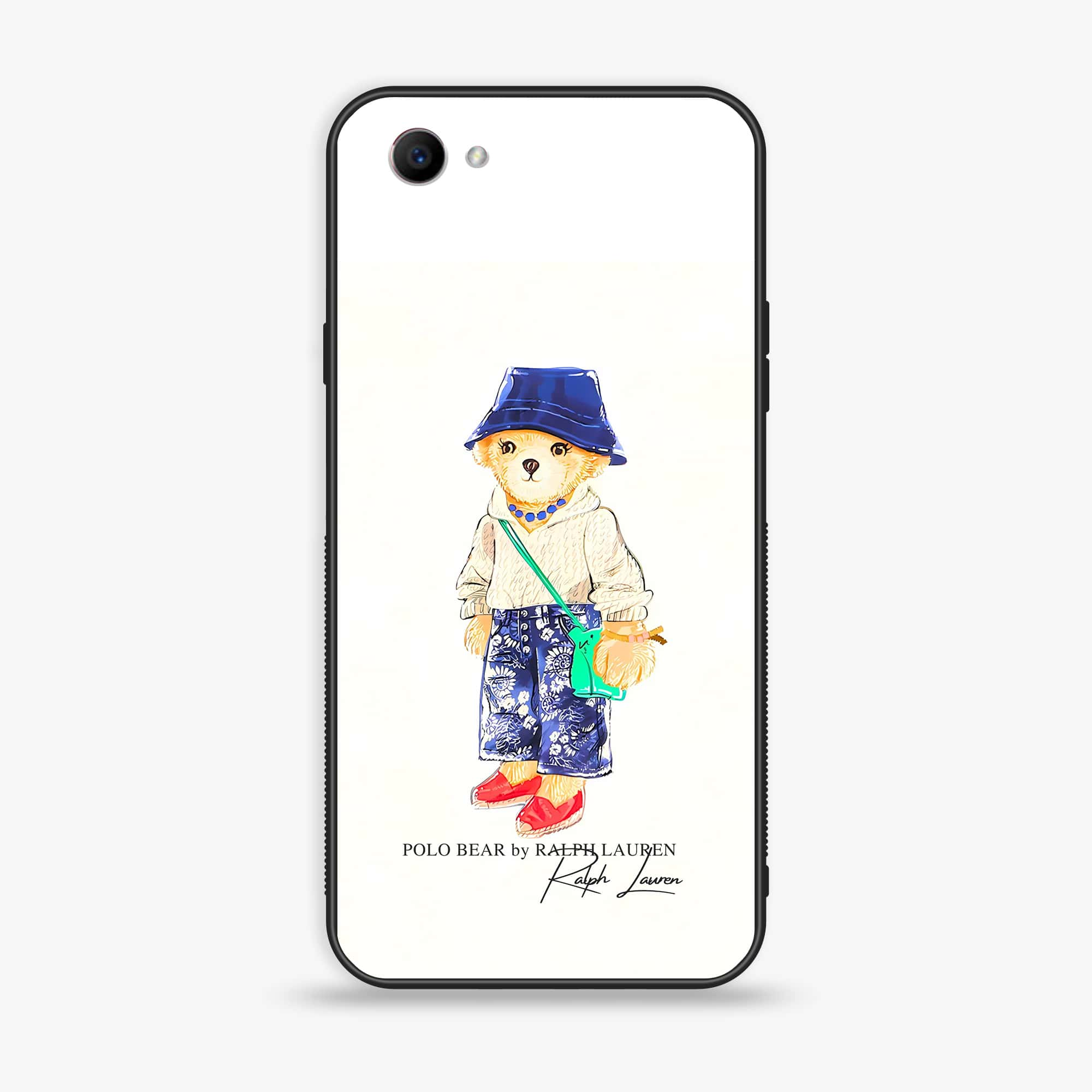 Oppo F7 Youth - Cool Bear Series - Premium Printed Glass soft Bumper shock Proof Case